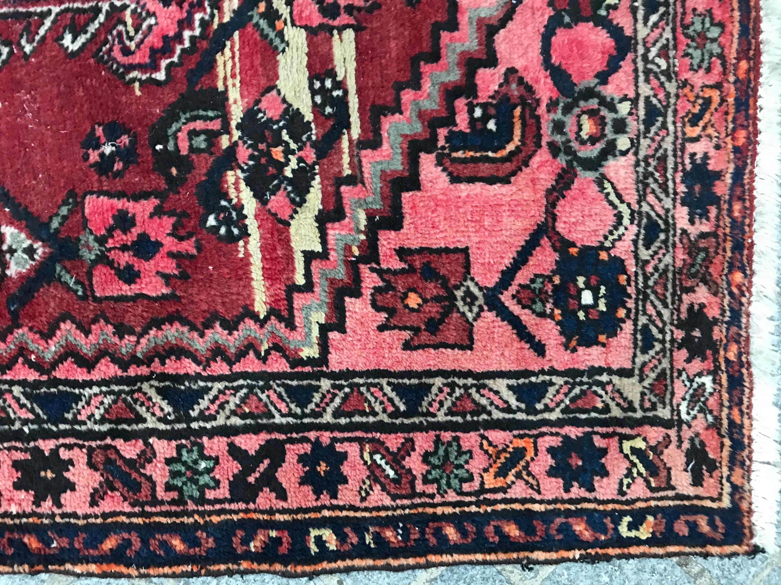 Wool Vintage Tribal Kurdish Rug For Sale