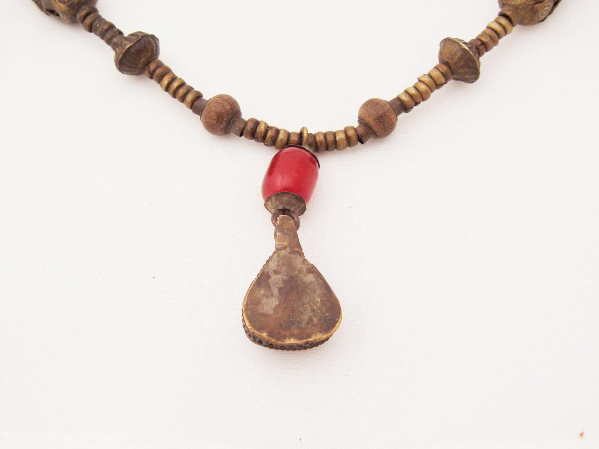 Vintage Tribal Lapis & Carnelian Necklace In Fair Condition For Sale In Seguin, TX