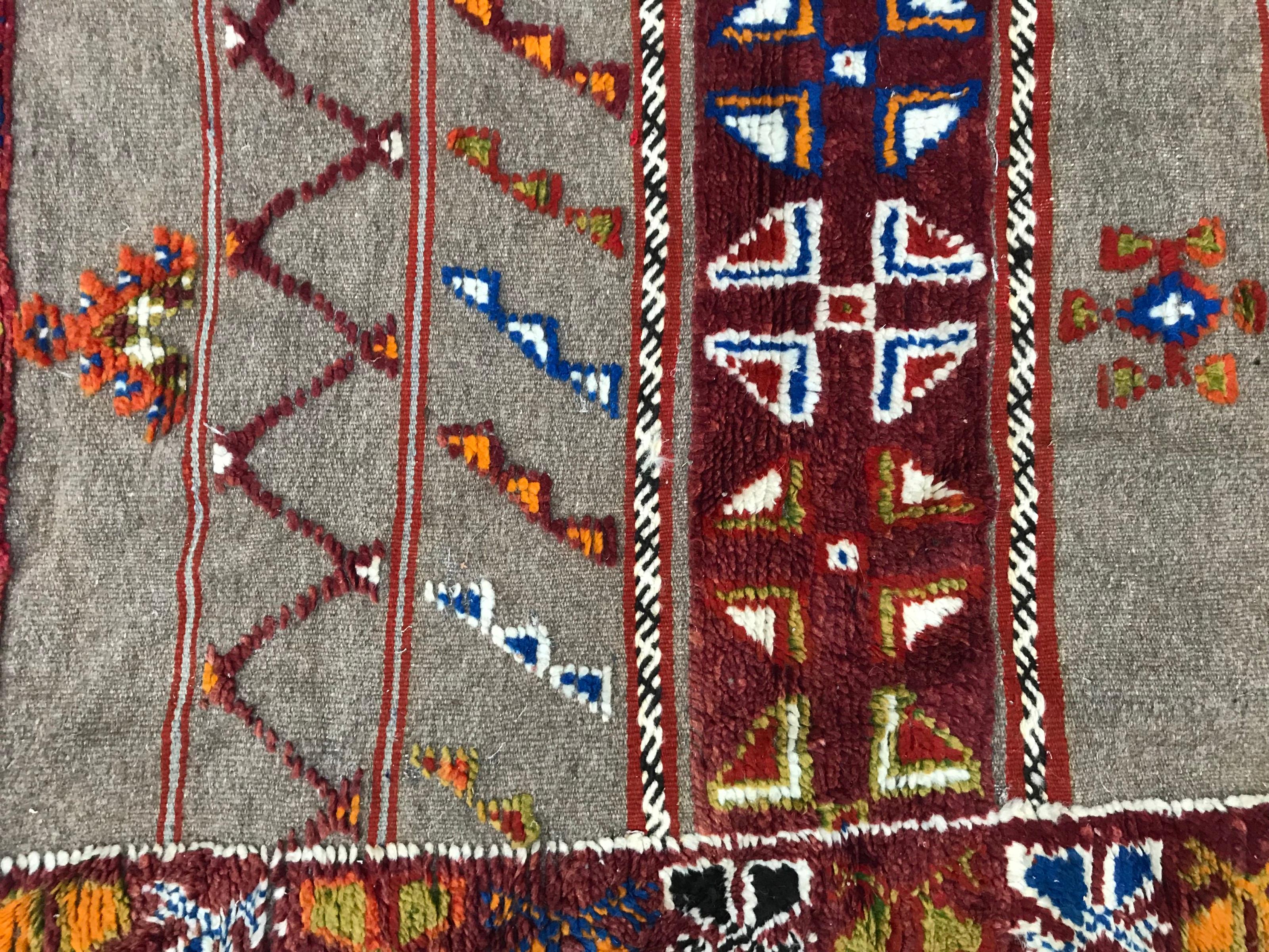 Vintage Tribal Moroccan Berbere Rug For Sale 7