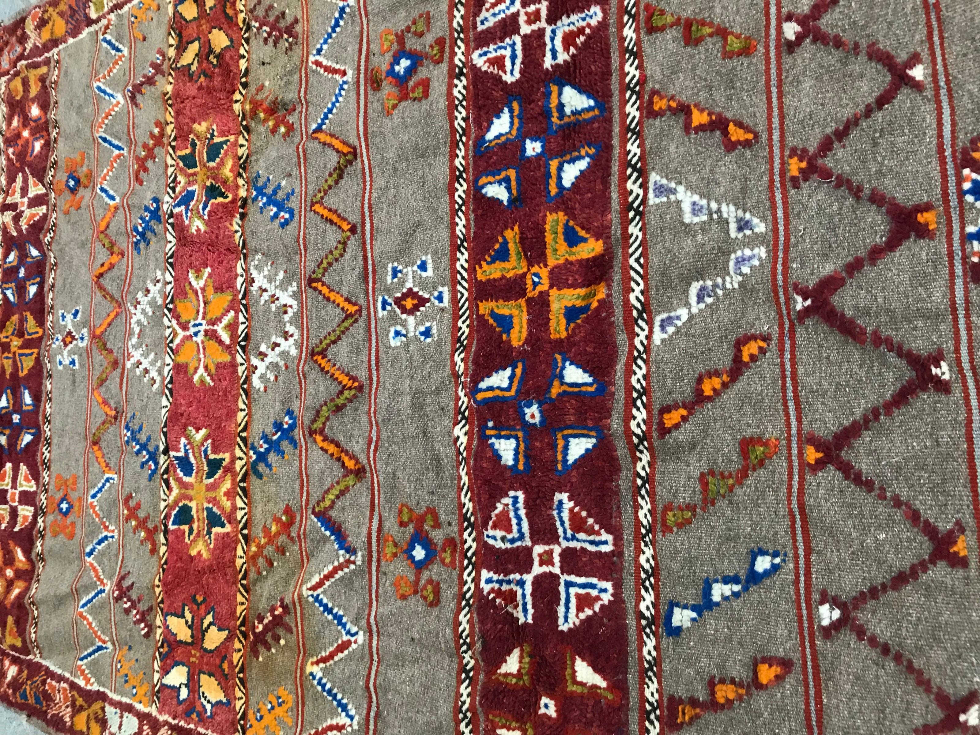 Vintage Tribal Moroccan Berbere Rug For Sale 9