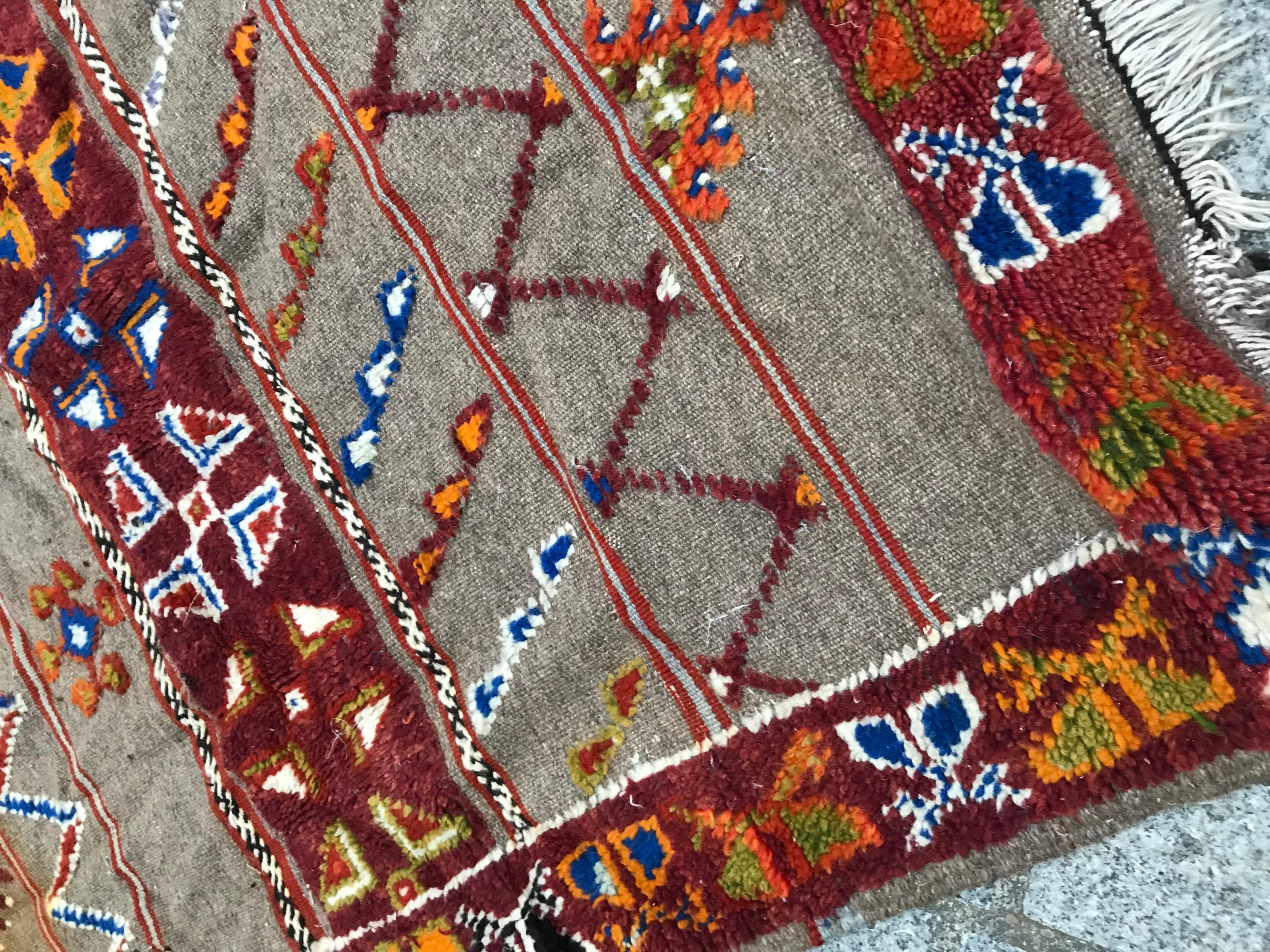 Vintage Tribal Moroccan Berbere Rug For Sale 10