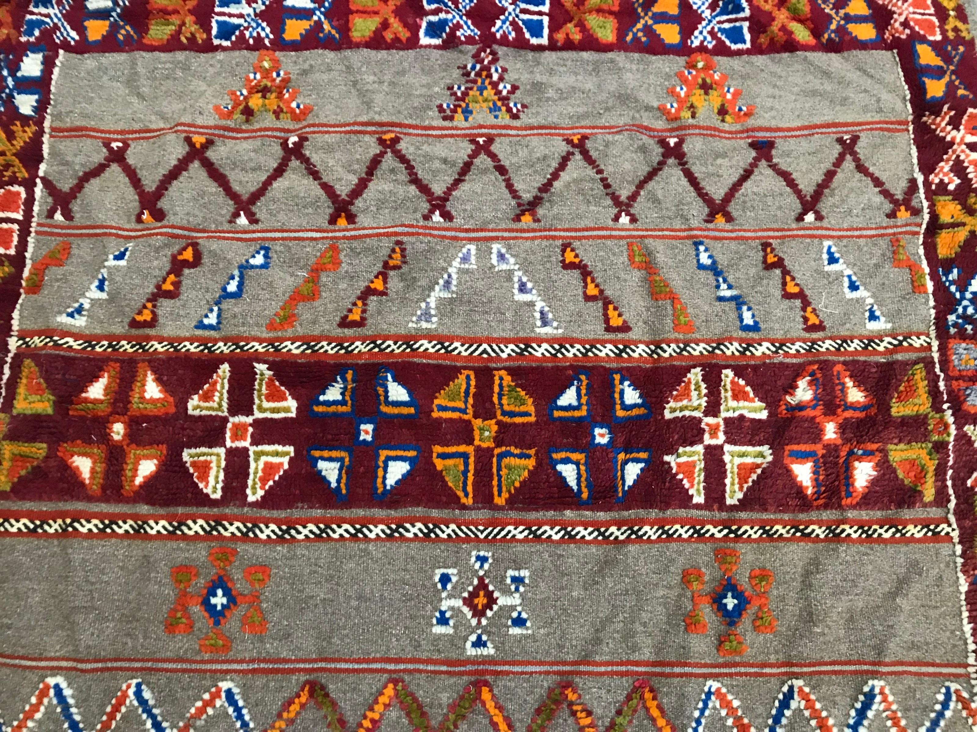 Vintage Tribal Moroccan Berbere Rug For Sale 2