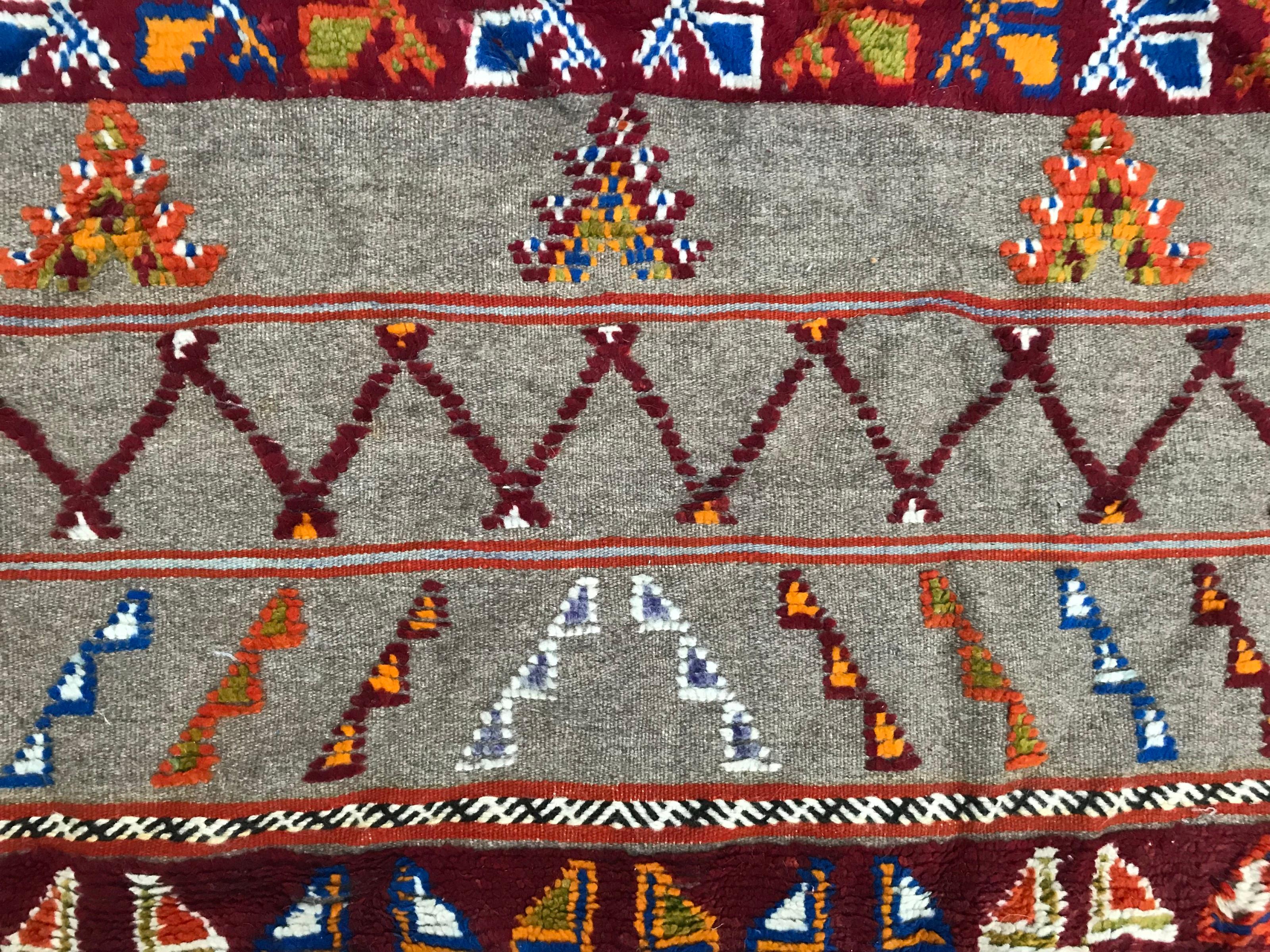 Vintage Tribal Moroccan Berbere Rug For Sale 3