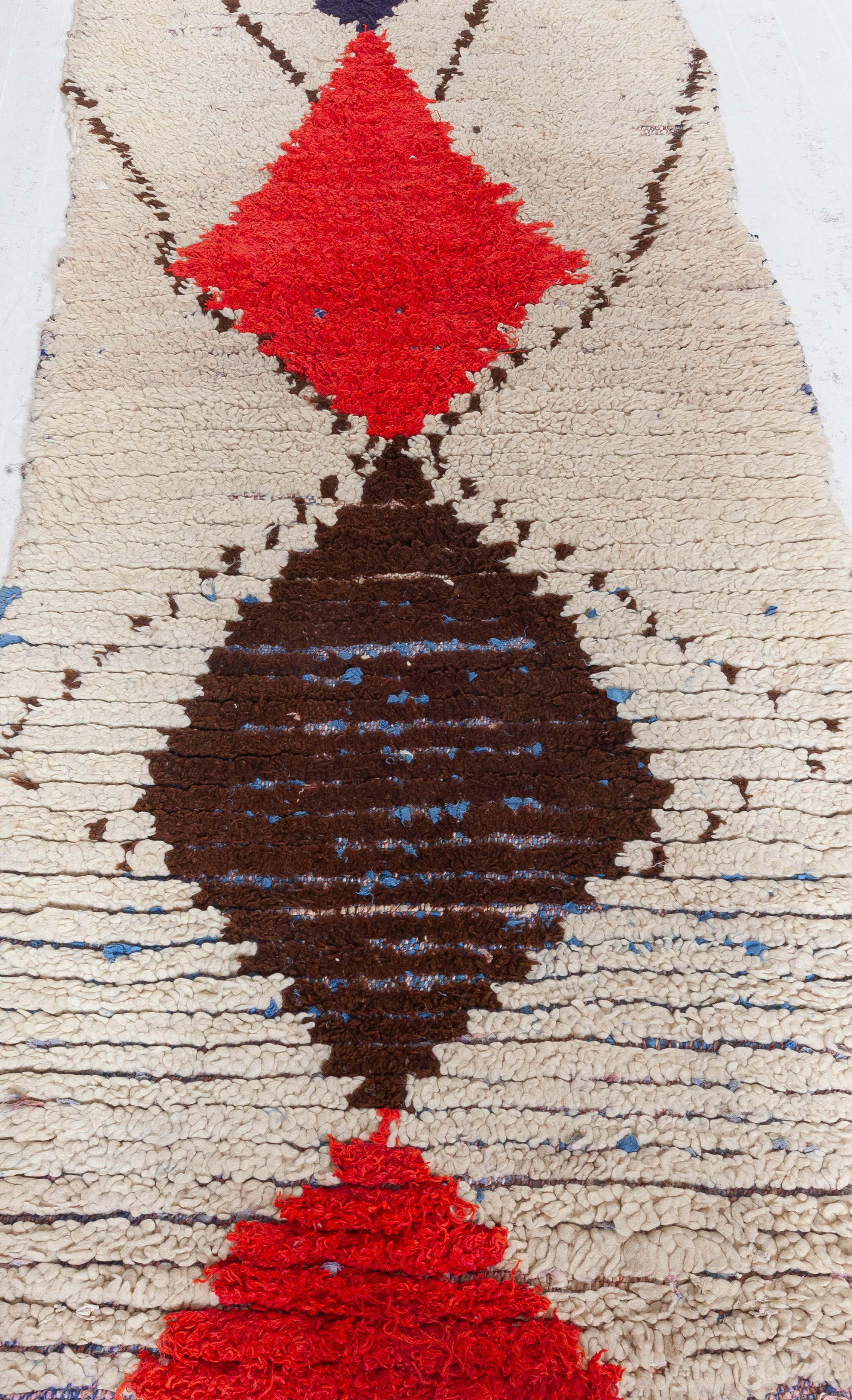 Vintage Tribal Marokkanisch Handgefertigter Wollteppich (Stammeskunst) im Angebot