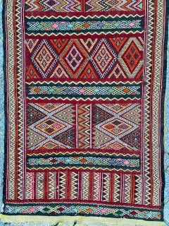 Bobyrug’s Vintage Tribal Moroccan Kilim Runner