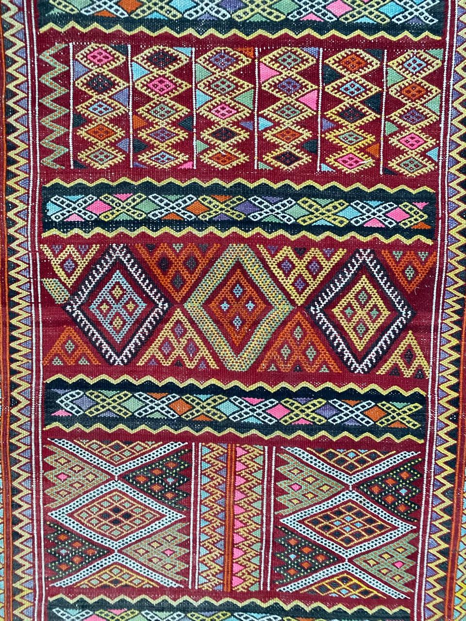 Wool Vintage Tribal Moroccan Kilim Runner