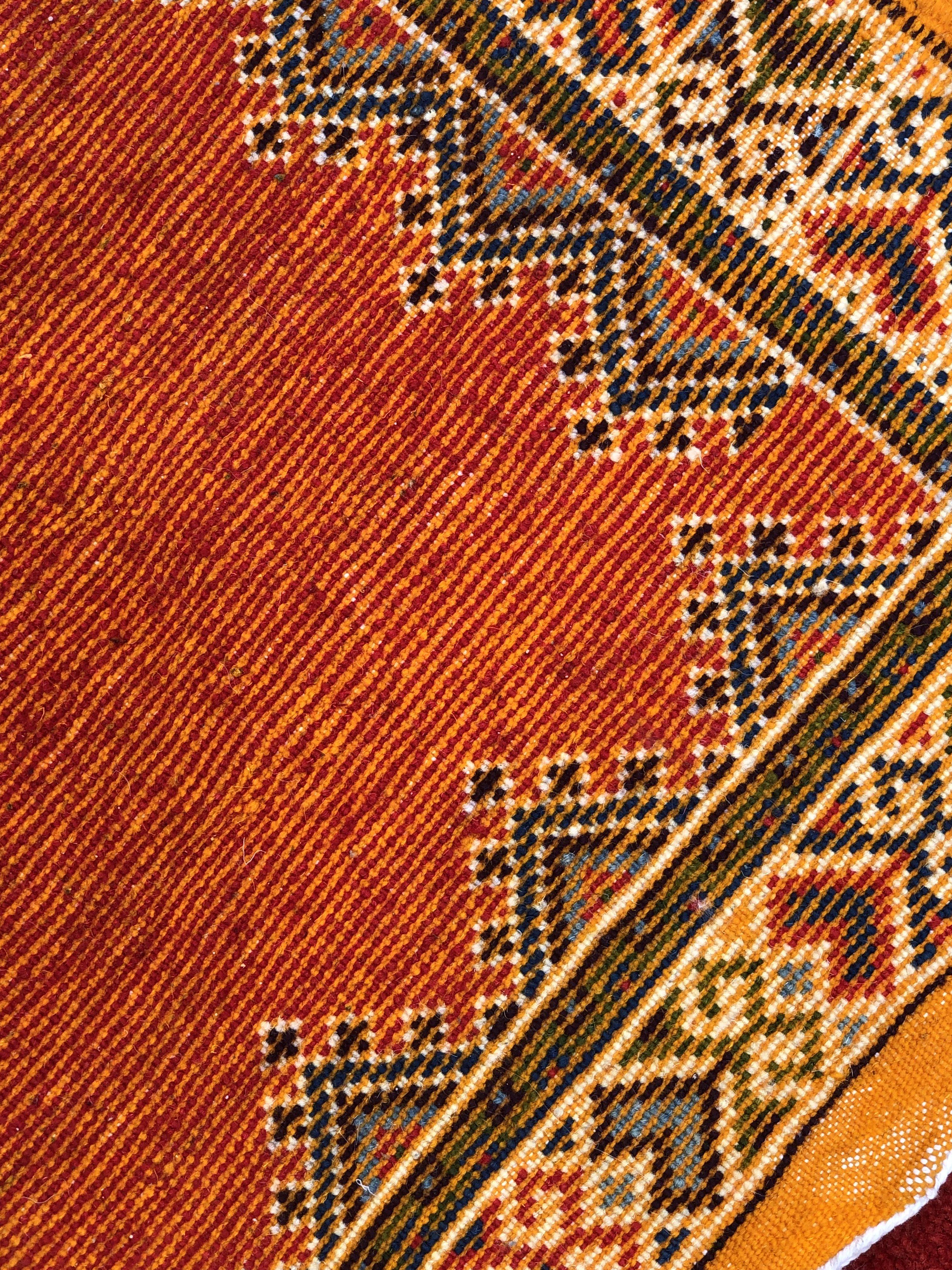 Vintage Tribal Moroccan Red Handwoven Rectangular Wool Rug, Carpet 2