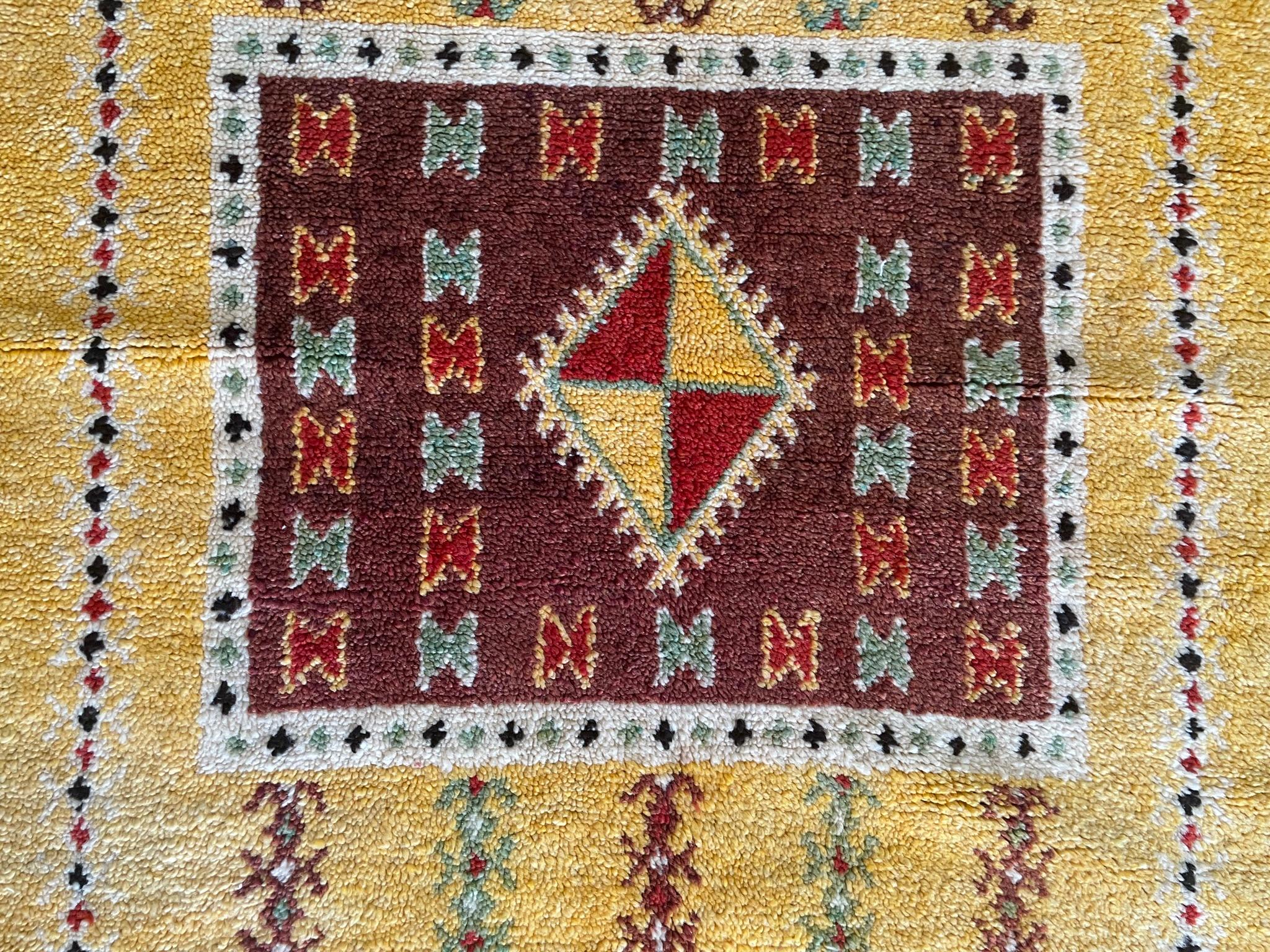 Hand-Knotted Vintage Tribal Moroccan Rug, c-1960's 4'3
