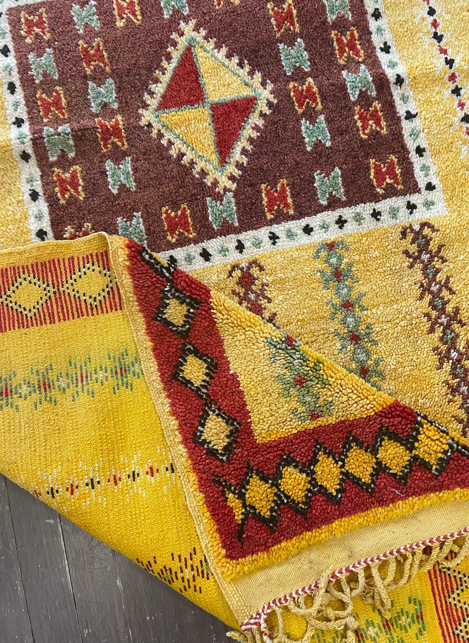20th Century Vintage Tribal Moroccan Rug, c-1960's 4'3
