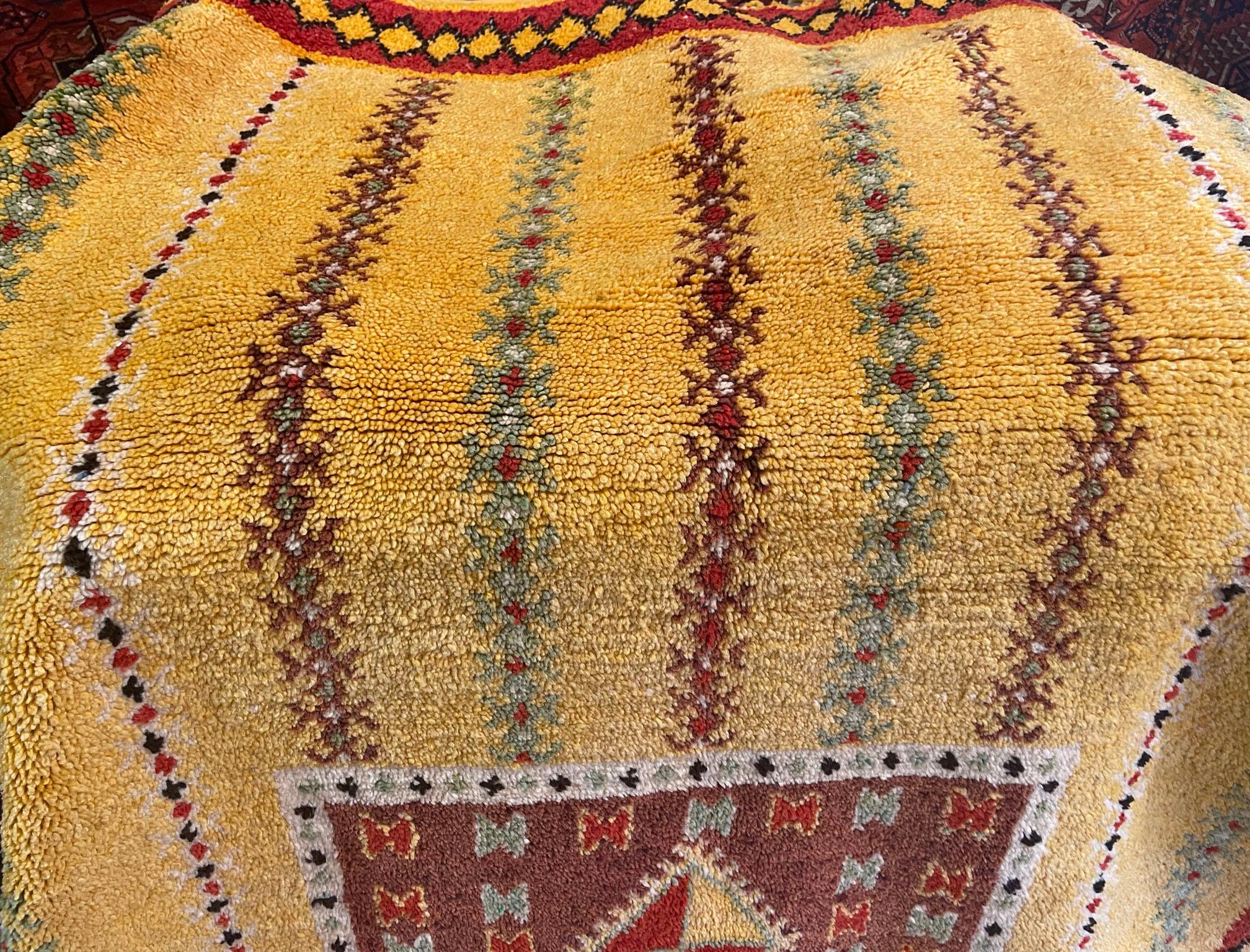Wool Vintage Tribal Moroccan Rug, c-1960's 4'3