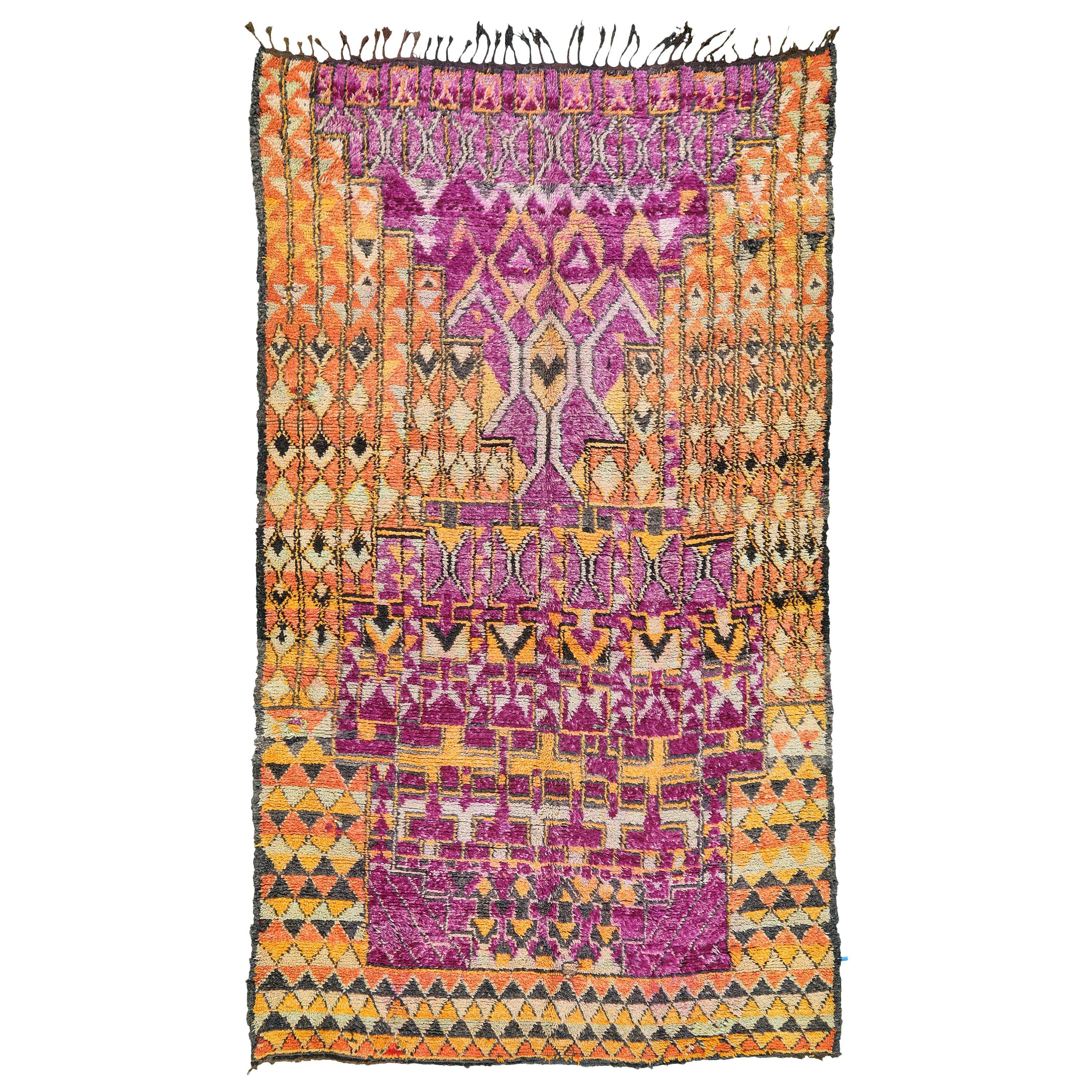 Vintage Tribal Moroccan Rug Azilal Tribe For Sale at 1stDibs