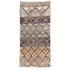 Vintage Tribal Moroccan Rug Azilal Tribe