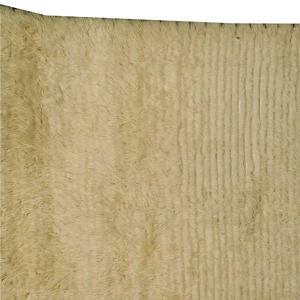 20th Century Vintage Tribal Moroccan Rug in Natural Cream Wool