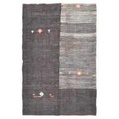 Kilim vintage con motivo tribale a doppia tonalità 6'x9'
