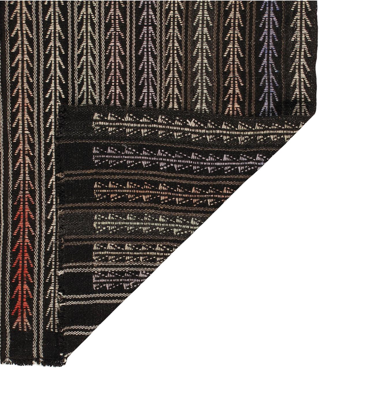 Late 20th Century Vintage Tribal Multicolor Flatweave Rug  For Sale