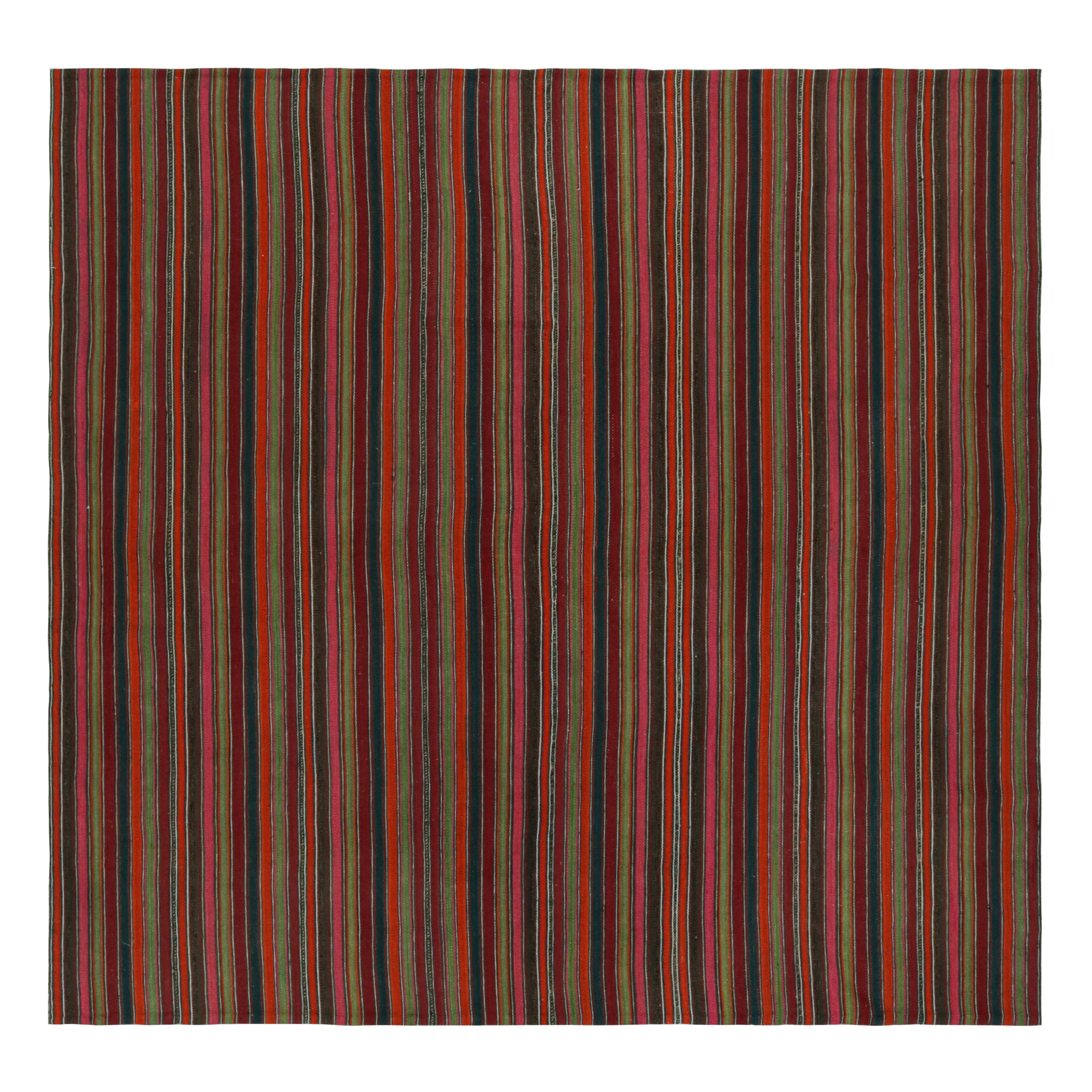 Tribal Persischer Kelim in polychromen Streifen von Rug & Kilim, Vintage