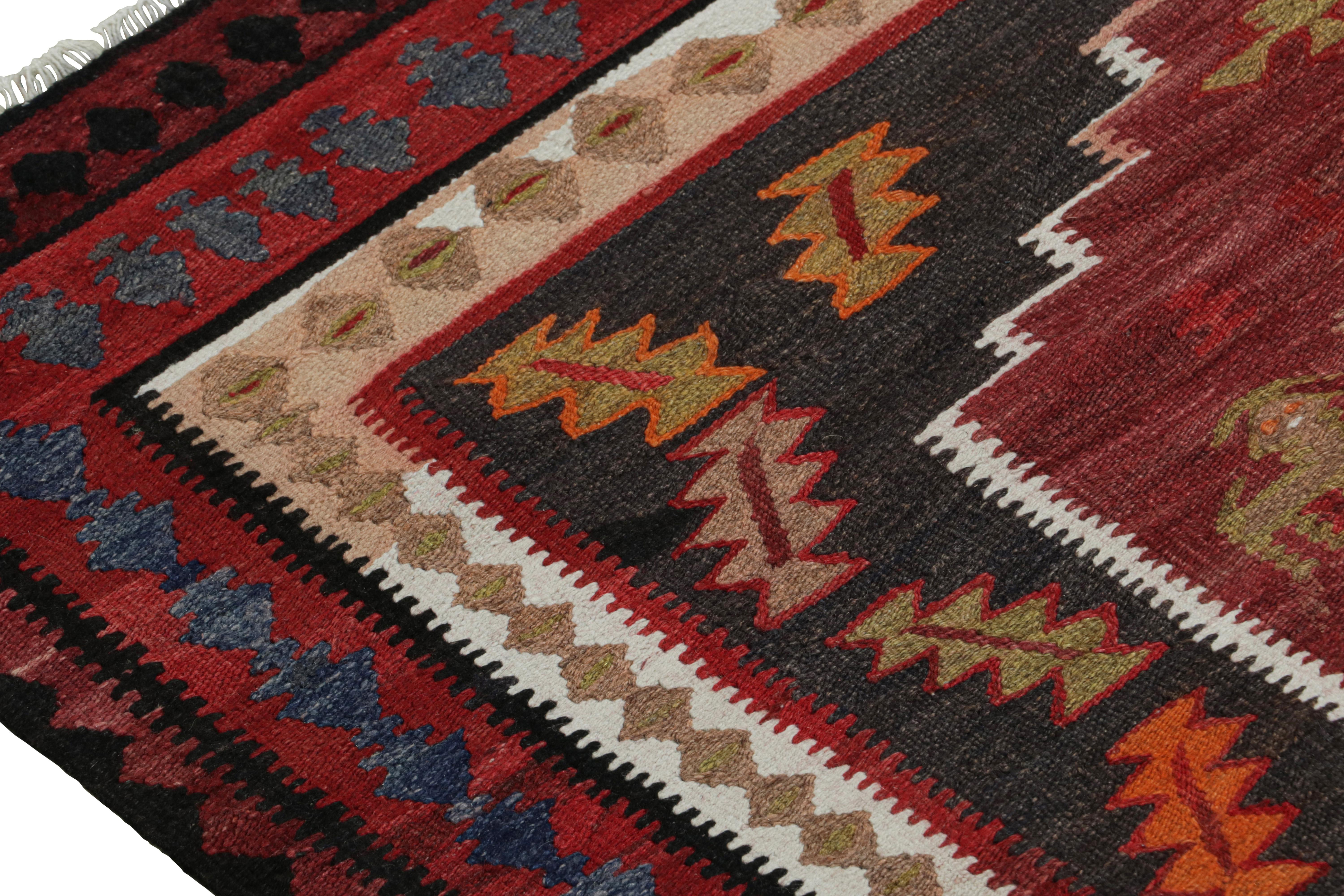 Hand-Woven Vintage tribal Persian Kilim runner rug, with Pictorial motifs, from Rug & Kilim For Sale