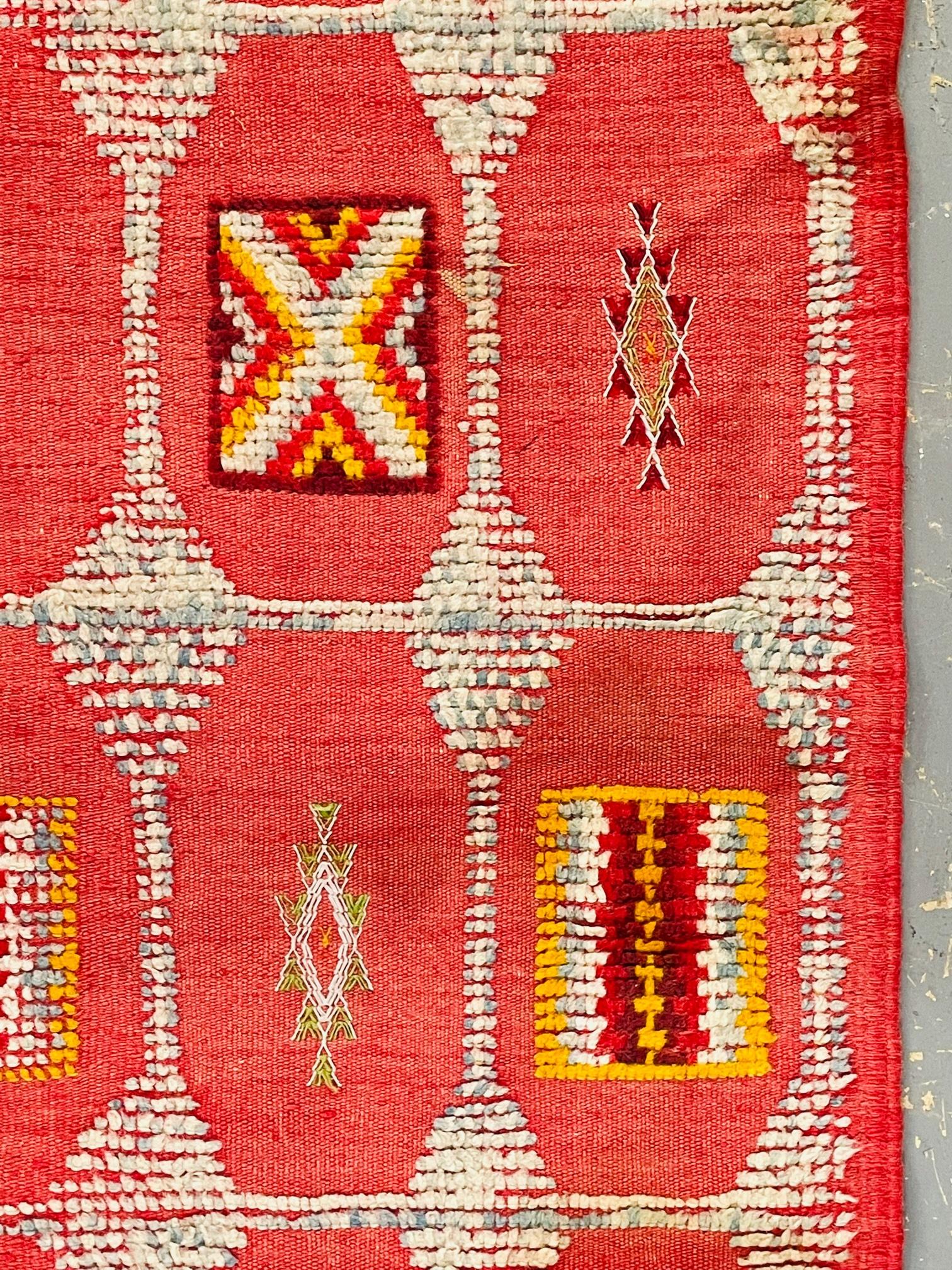 Vintage Tribal Red or Pink Moroccan Rug or Carpet 5