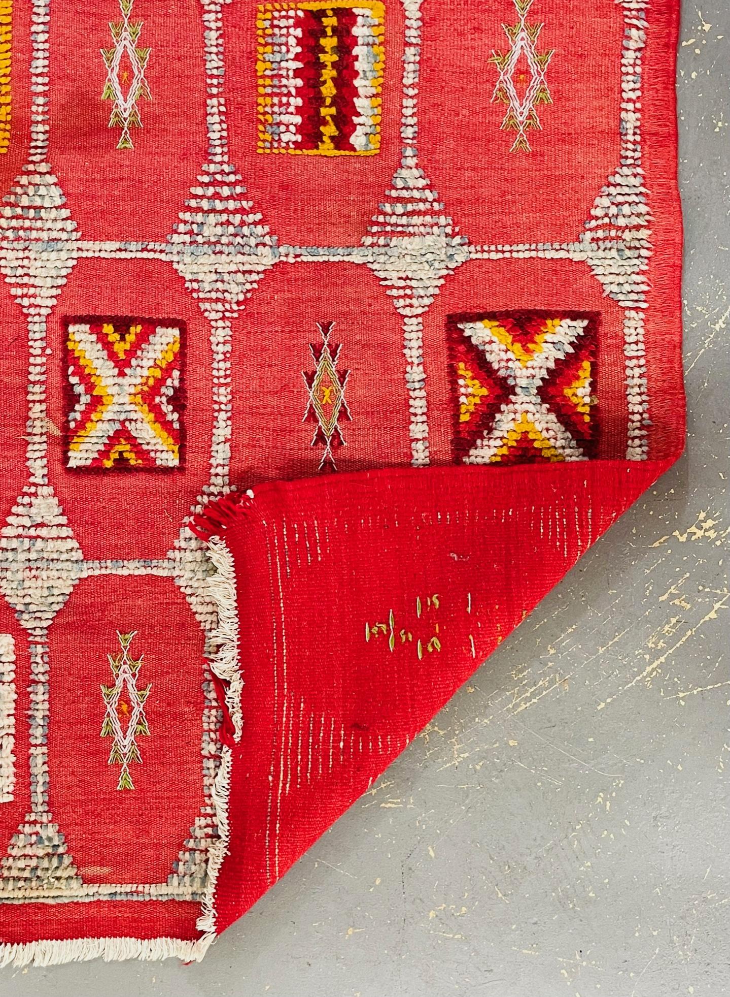 Vintage Tribal Red or Pink Moroccan Rug or Carpet 6