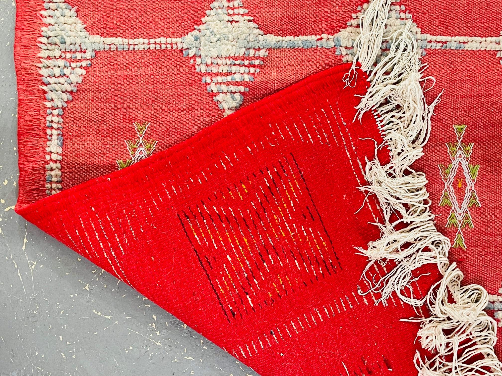 Vintage Tribal Red or Pink Moroccan Rug or Carpet 7