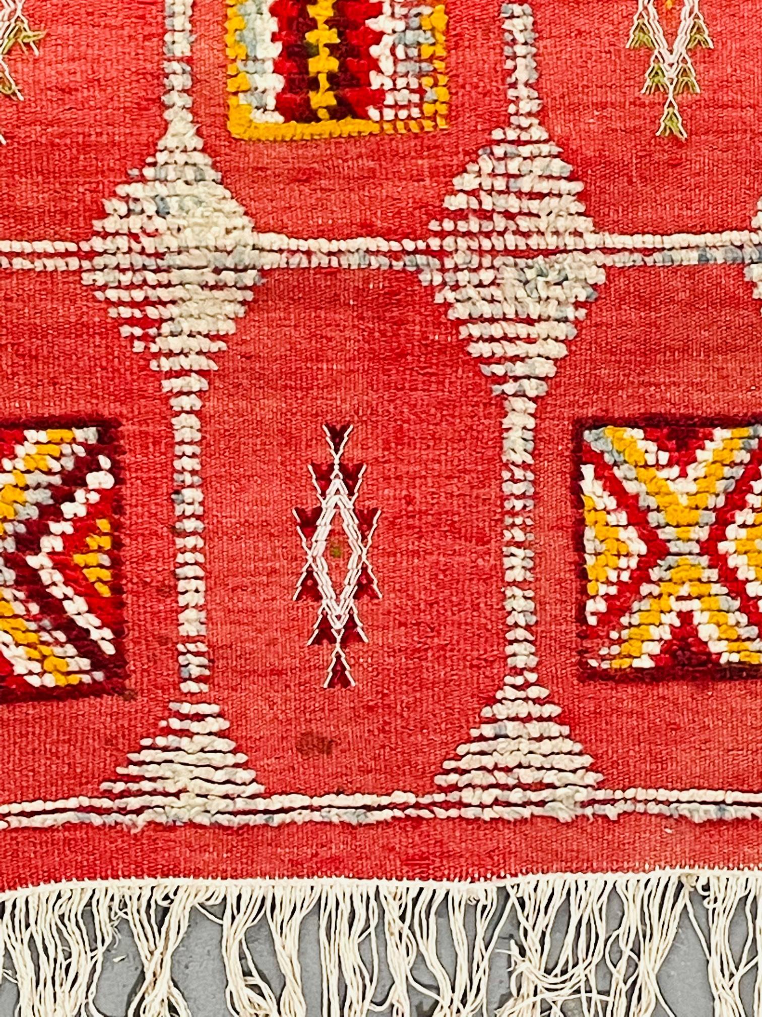 Vintage Tribal Red or Pink Moroccan Rug or Carpet 1