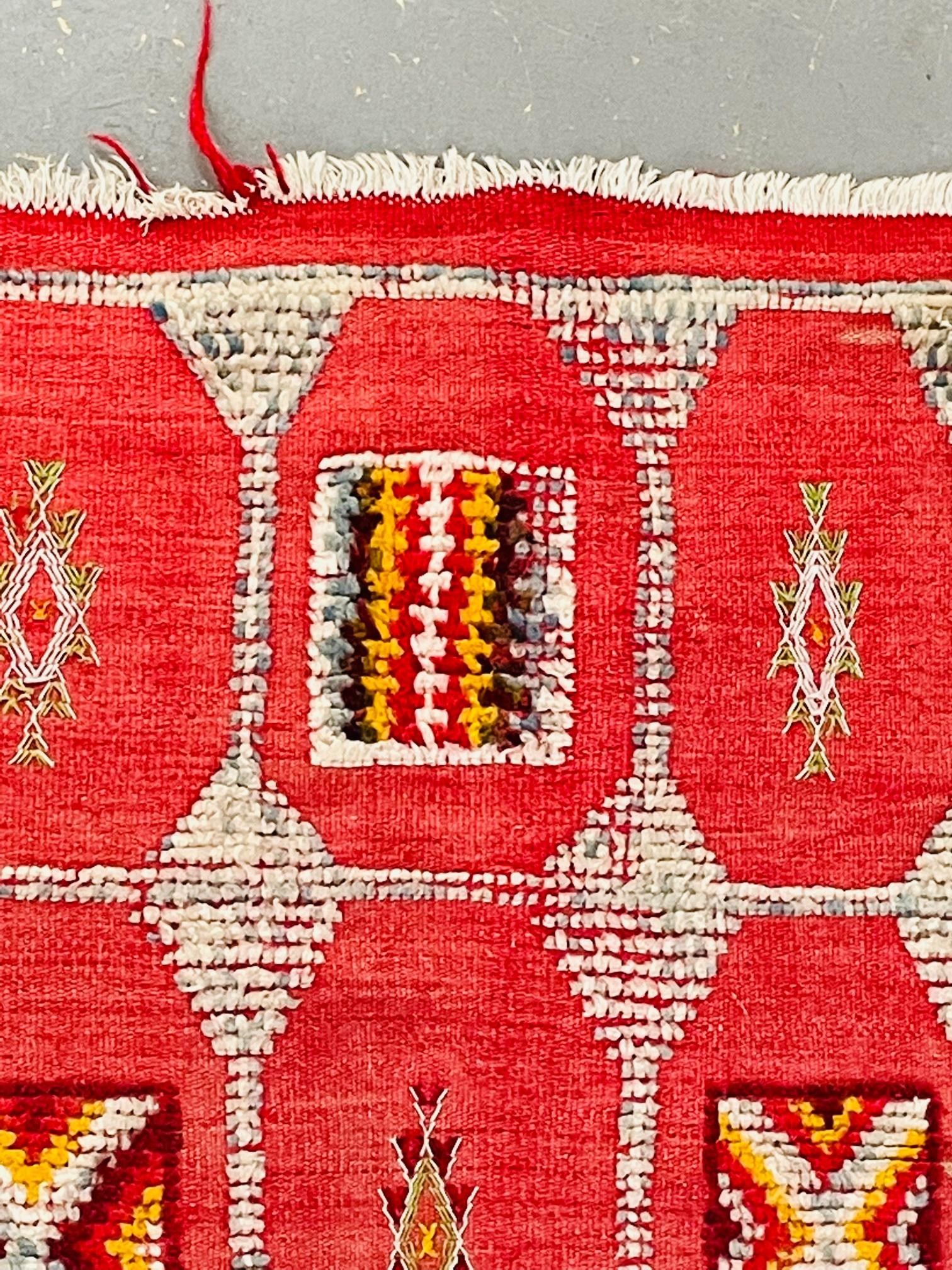 Vintage Tribal Red or Pink Moroccan Rug or Carpet 2
