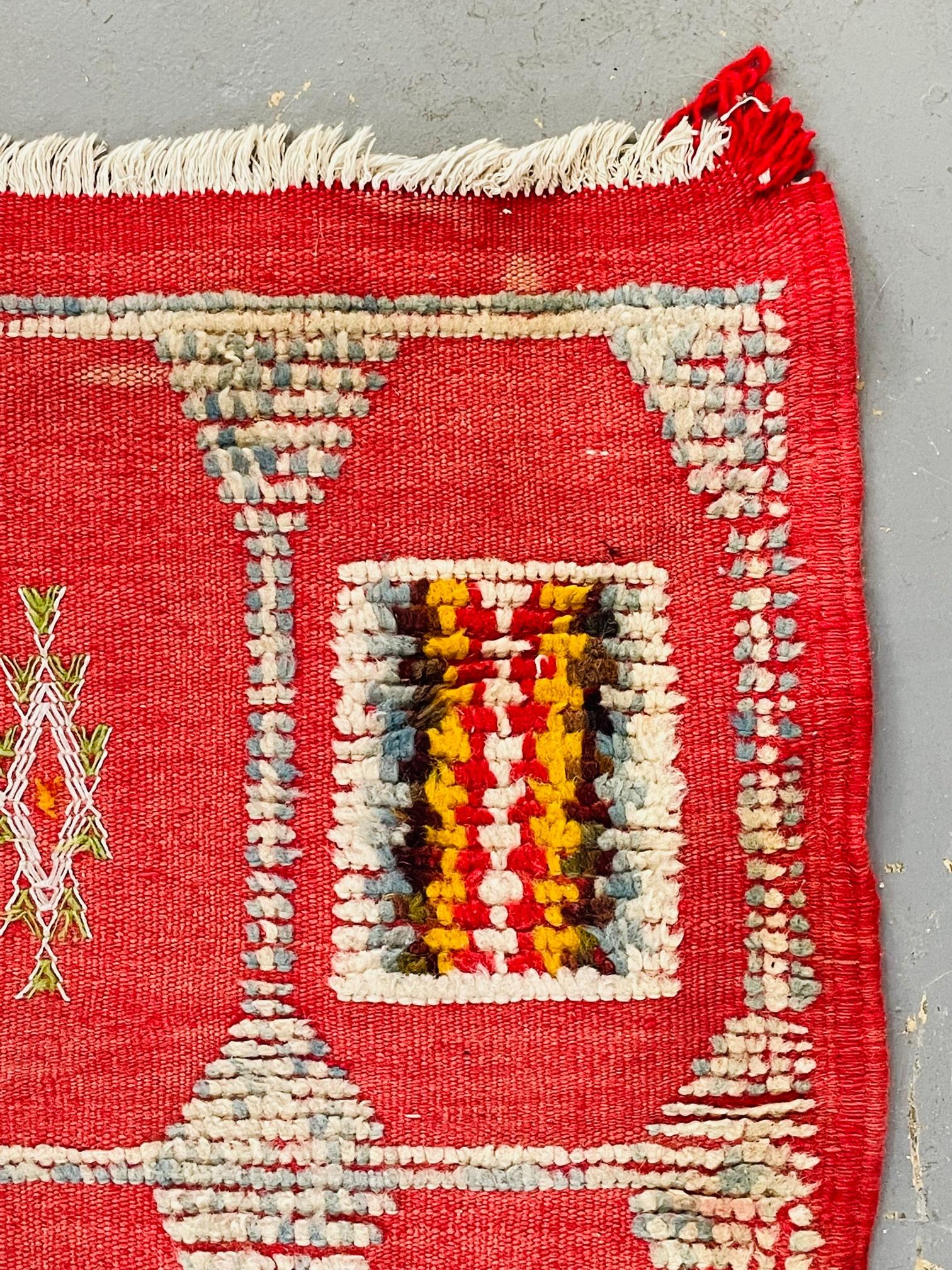 Vintage Tribal Red or Pink Moroccan Rug or Carpet 4