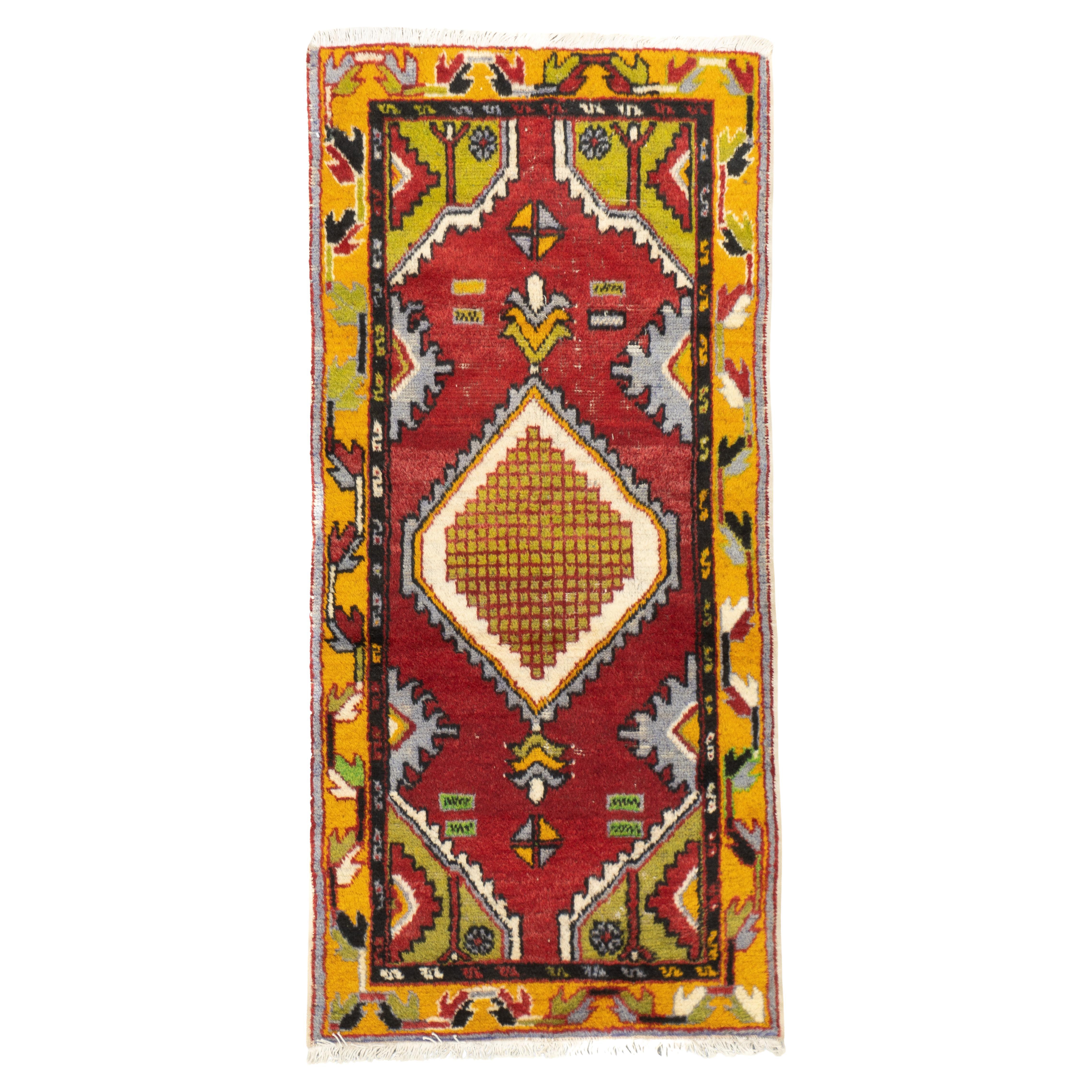 Vintage Stammeskunst-Teppich 2'6'' x 5'2''
