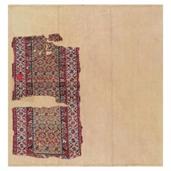 Vintage Tribal Rug Fragment Layered with Flatweave Backing - Rug & Kilim