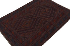 Vintage Tribal Rug with Red, Orange & Blue Geometric Pattern, from Rug & Kilim