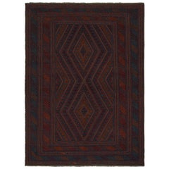 Vintage Tribal Rug with Red, Orange & Blue Geometric Pattern, from Rug & Kilim
