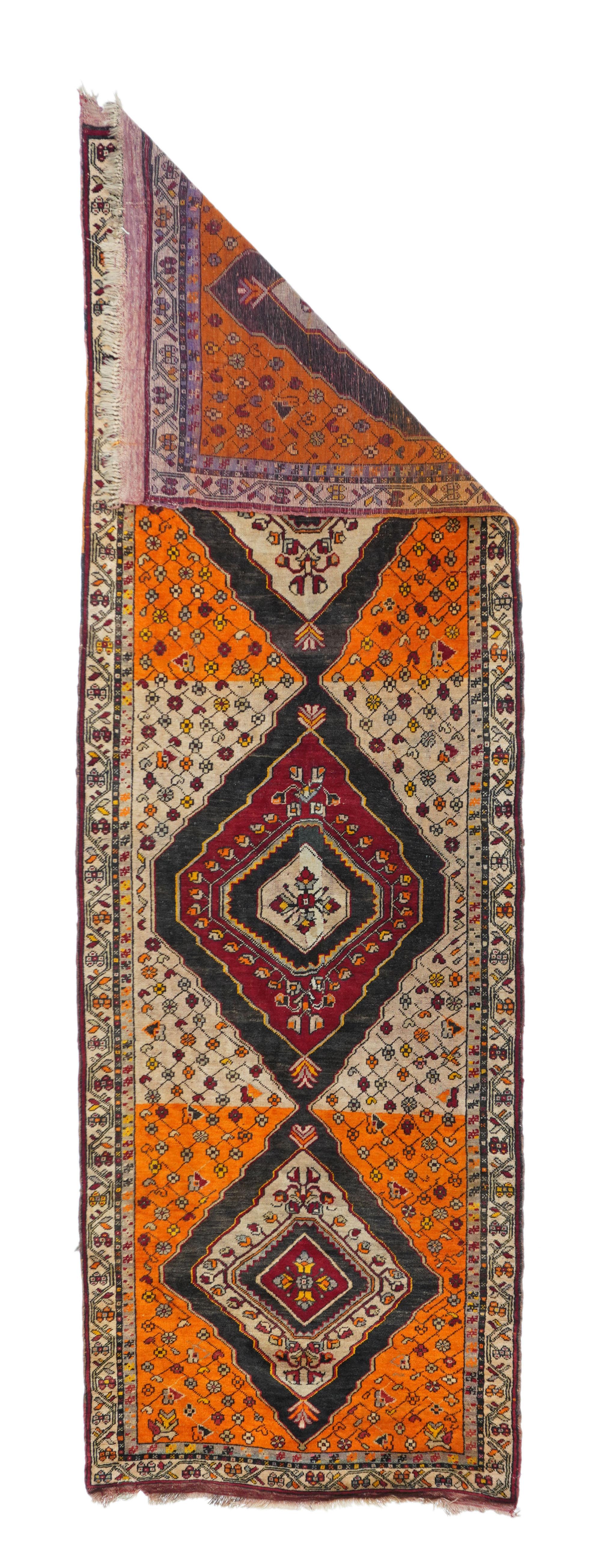 Vintage Tribal Wool Runner 3'6'' x 10'7''.