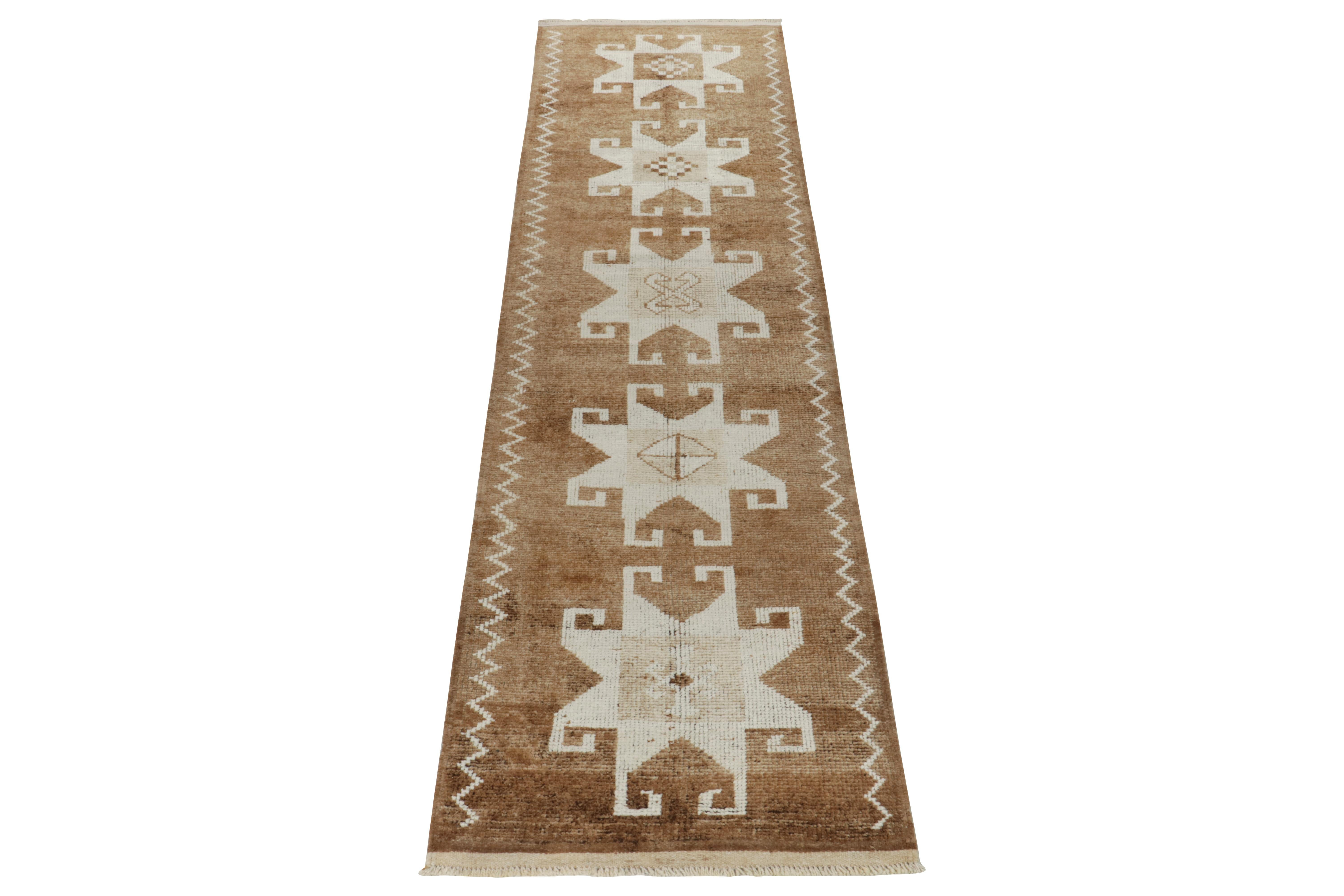 From Rug & Kilim’s vintage selections, a 3x12 hand-knotted wool runner of uniquely bright hues for its nomadic lineage. 

This 1950s tribal piece from Turkey showcases traditional motifs sitting confidently like medallions on the field in crisp