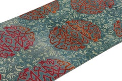 Vintage Hereke Runner Rug in Teal Blue with Arabesque Medallions  Rug & Kilim