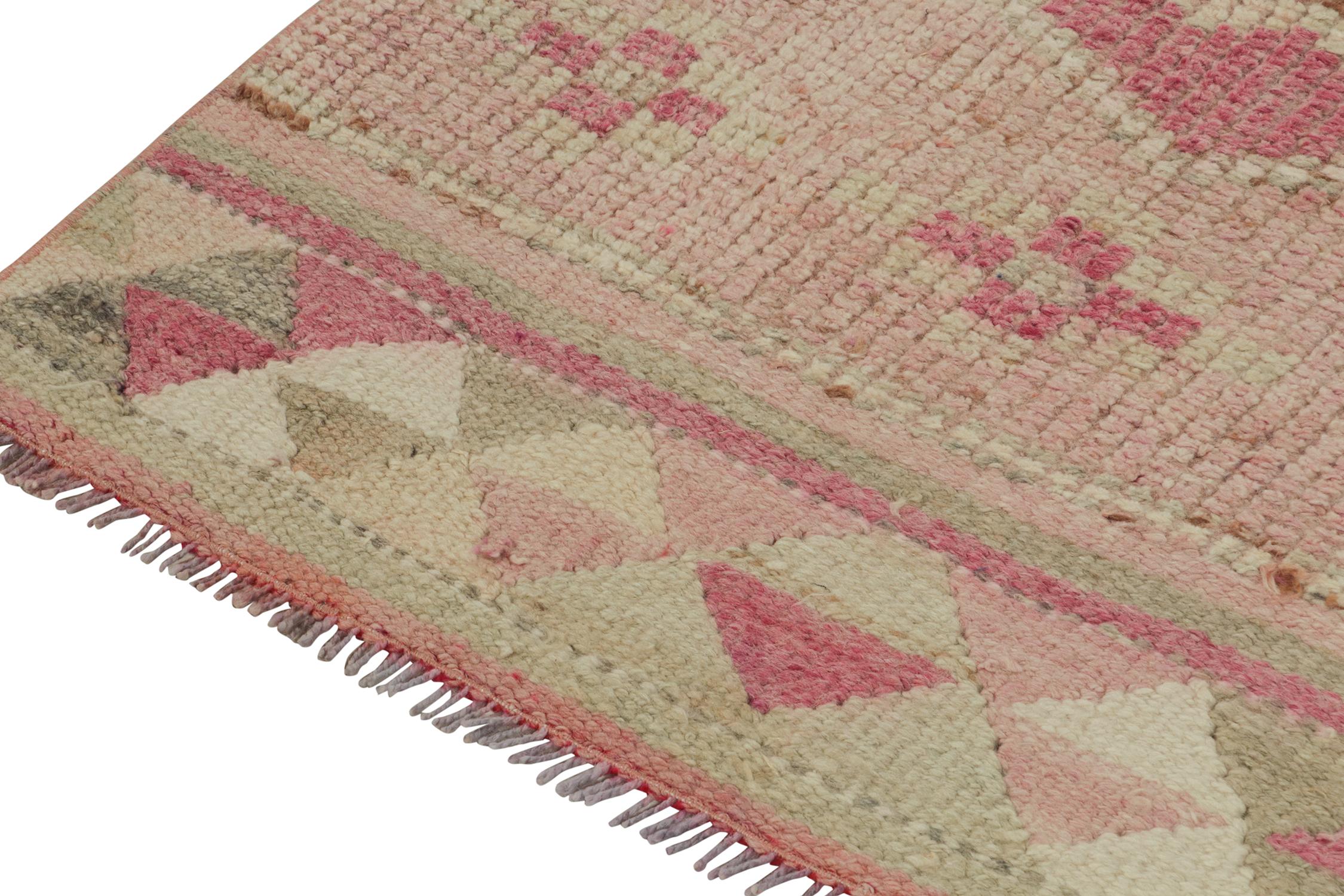 Vintage Tribal Runner in Pink with Medallion Patterns by Rug & Kilim In Good Condition For Sale In Long Island City, NY