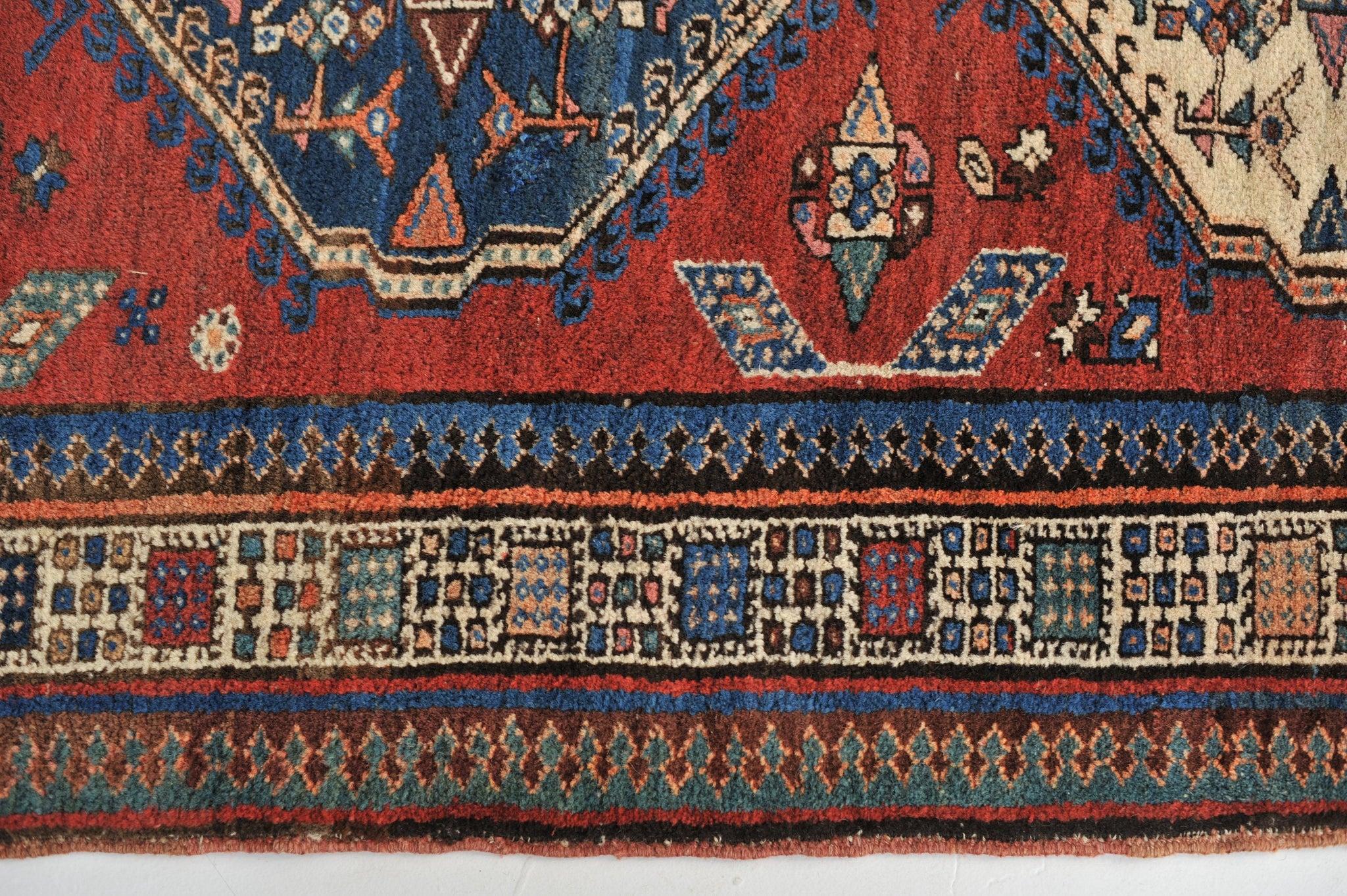 Vintage Tribal Runner in Red, Blue, Camel, Teal, Beige, and Charcoal Color 1