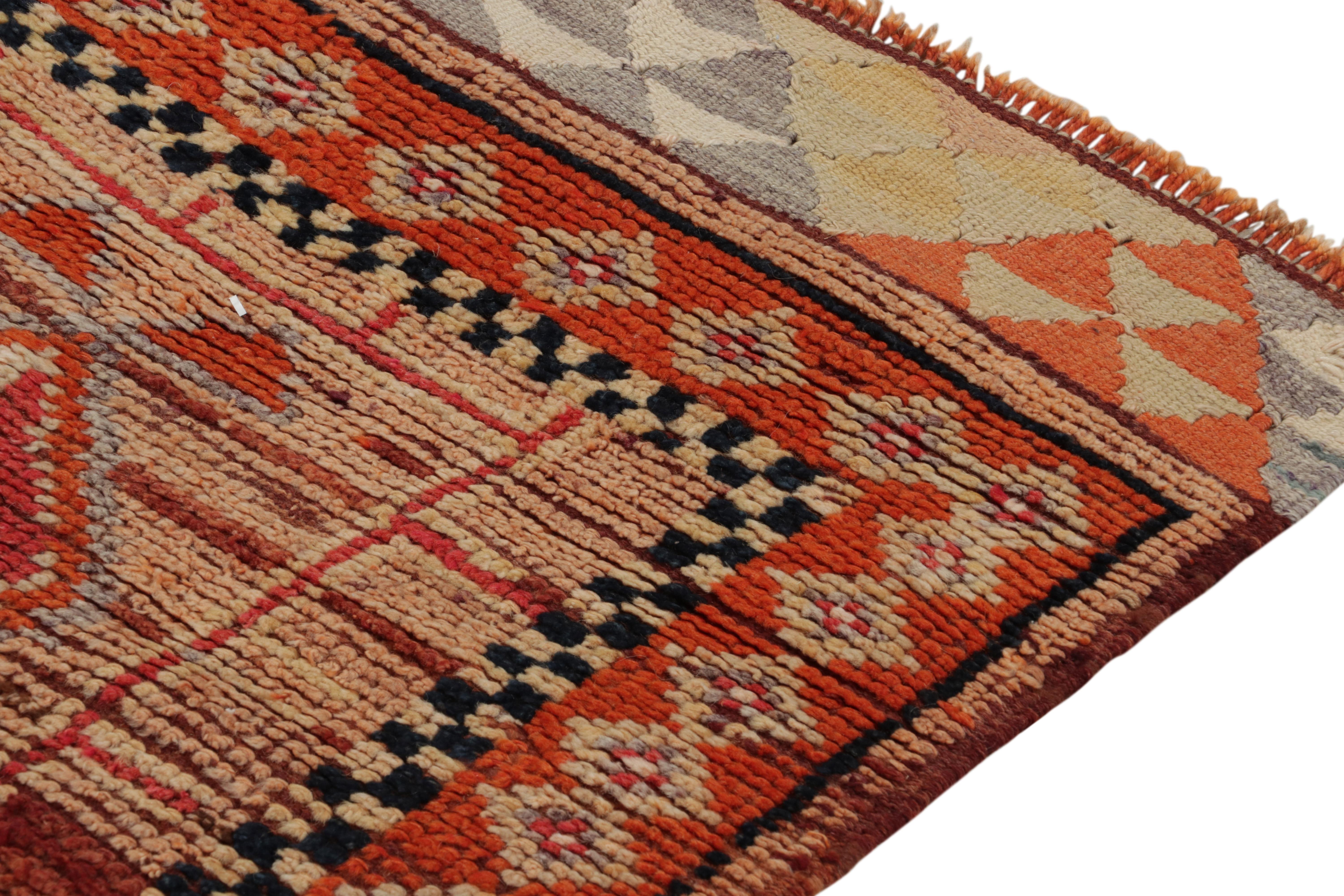 Vintage Tribal Runner in Red, Brown and Black Geometric Patterns by Rug & Kilim In Good Condition For Sale In Long Island City, NY