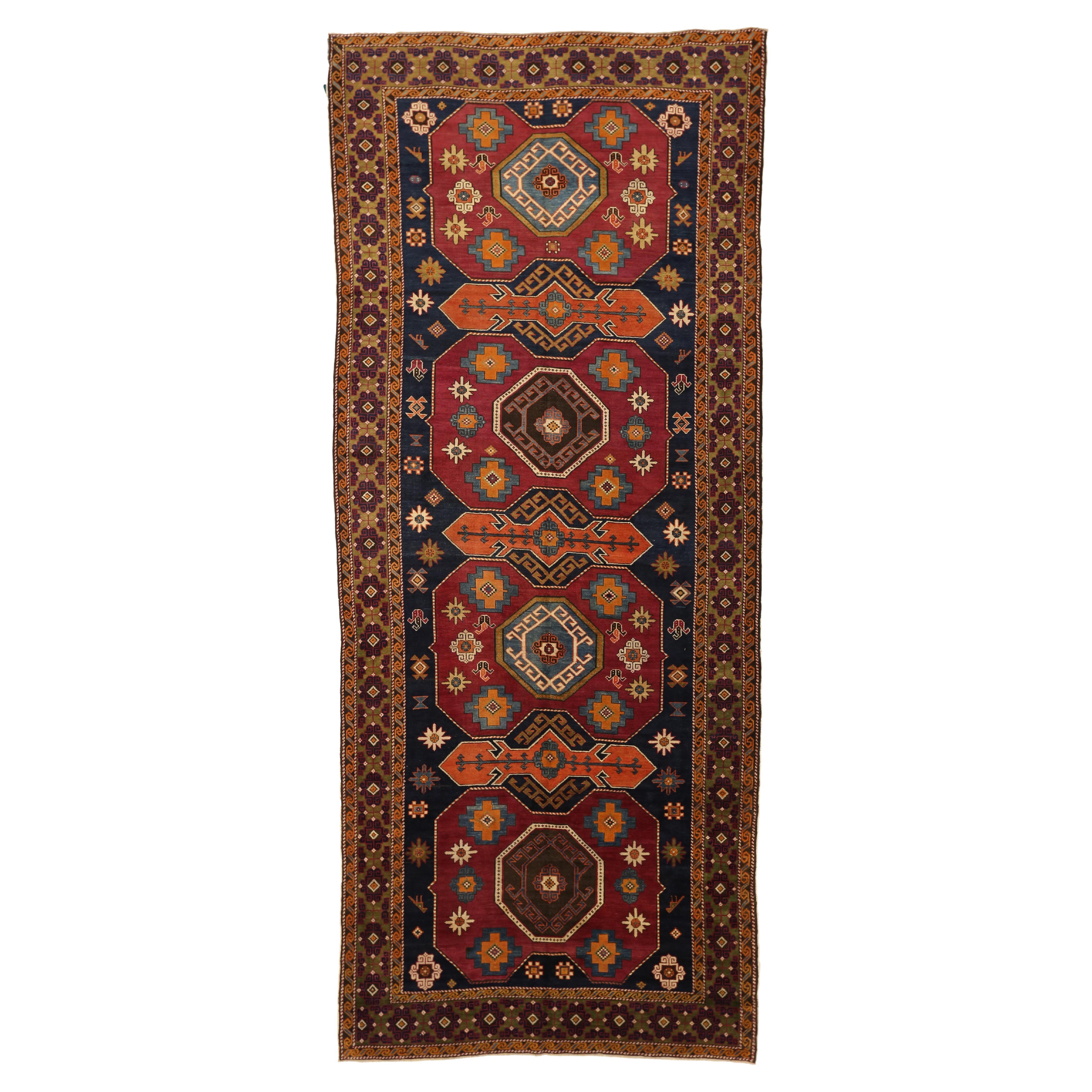 Russischer Stammeskunst-Teppich im Schirwan-Design