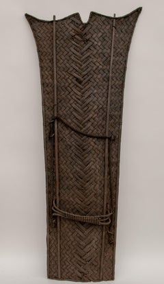 Vintage Tribal Shield Cane & Bamboo Nagaland, Northeast India. Mid-20th Century.