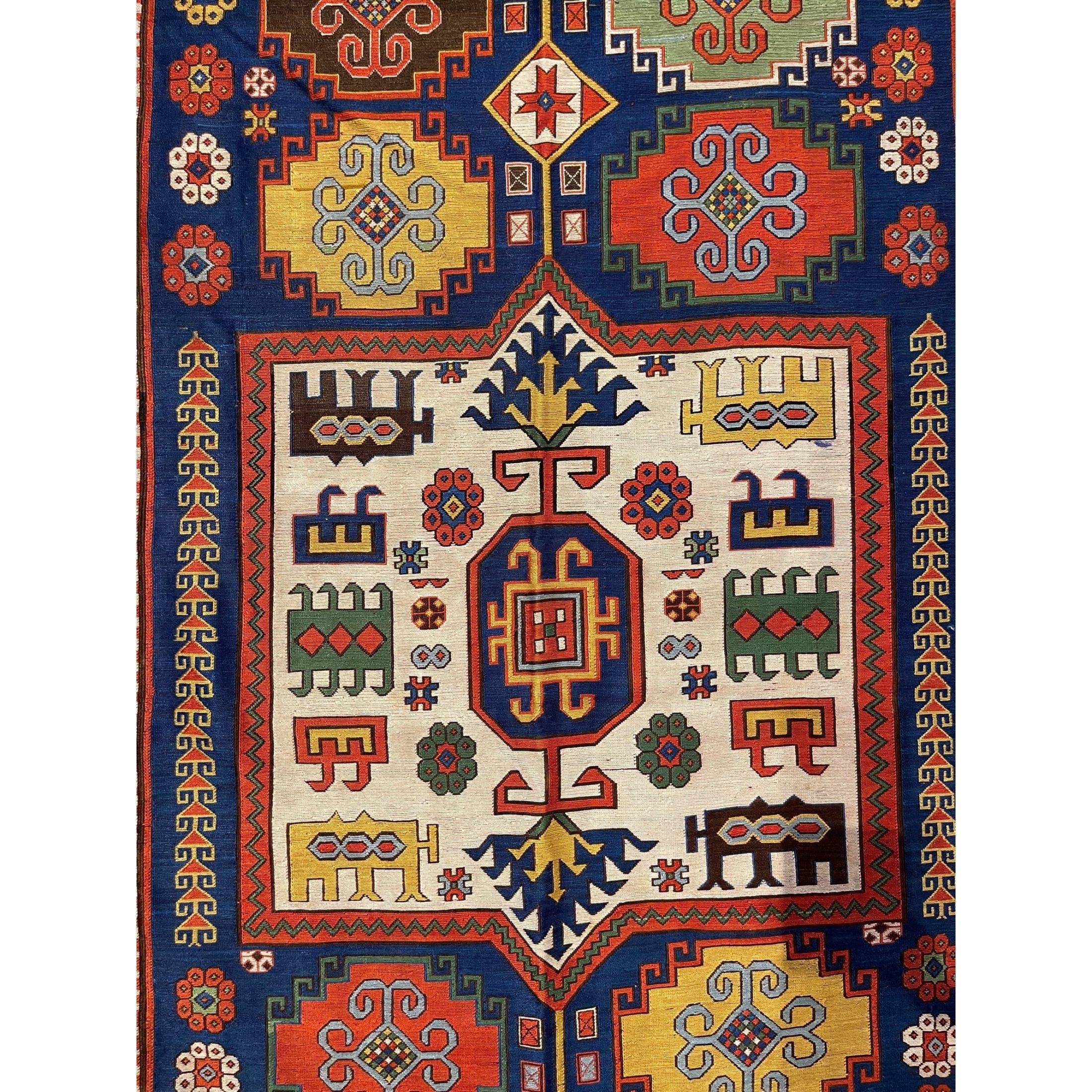 Soumak rugs (also spelled Sumak) – This construction technique produces a flat-weave rug that is thick, strong and exceptionally durable. Unlike kilims, Soumak rugs are not reversible because non-clipped yarns are left on the back. However, they are