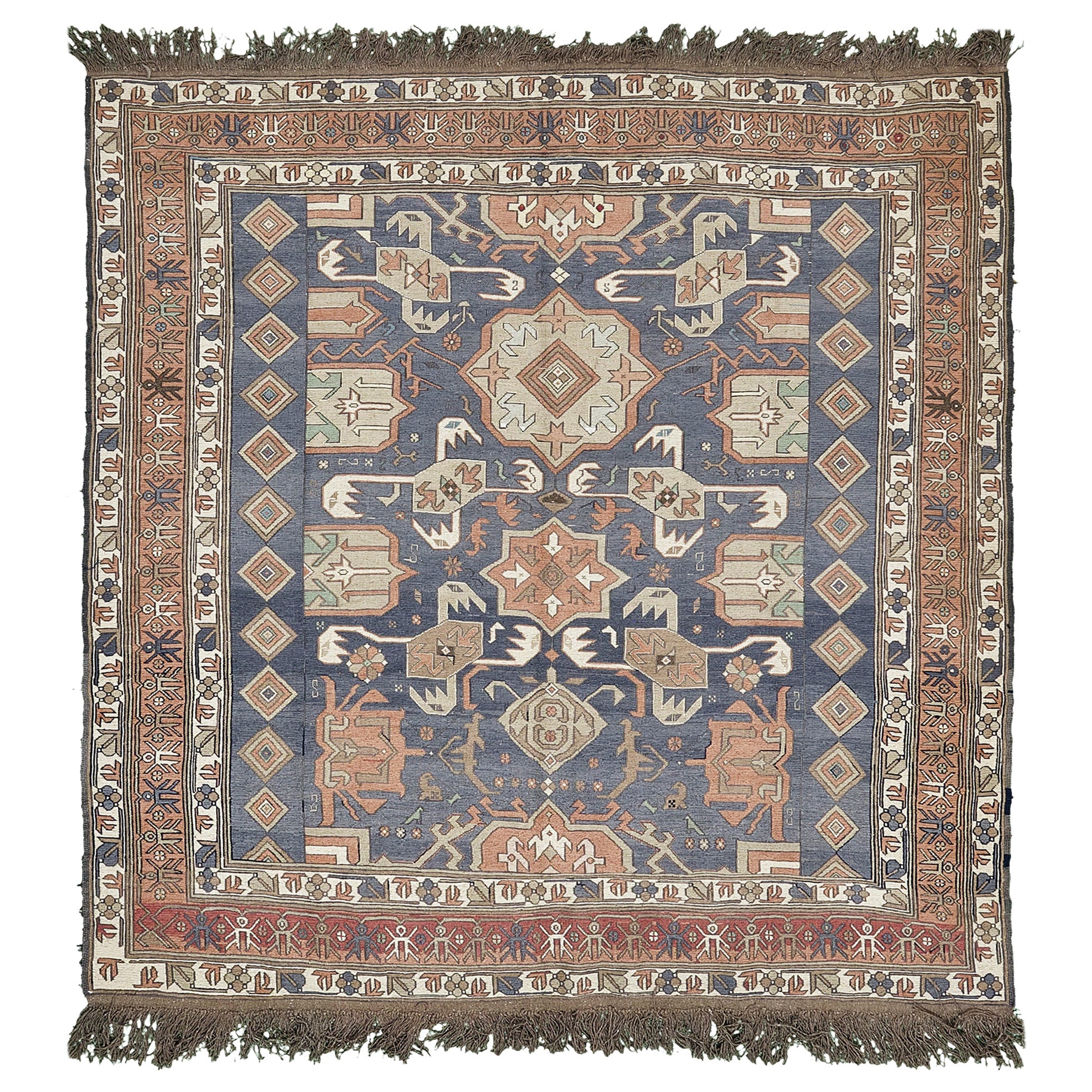 Alter Stammes-Sumak-Kilim-Teppich