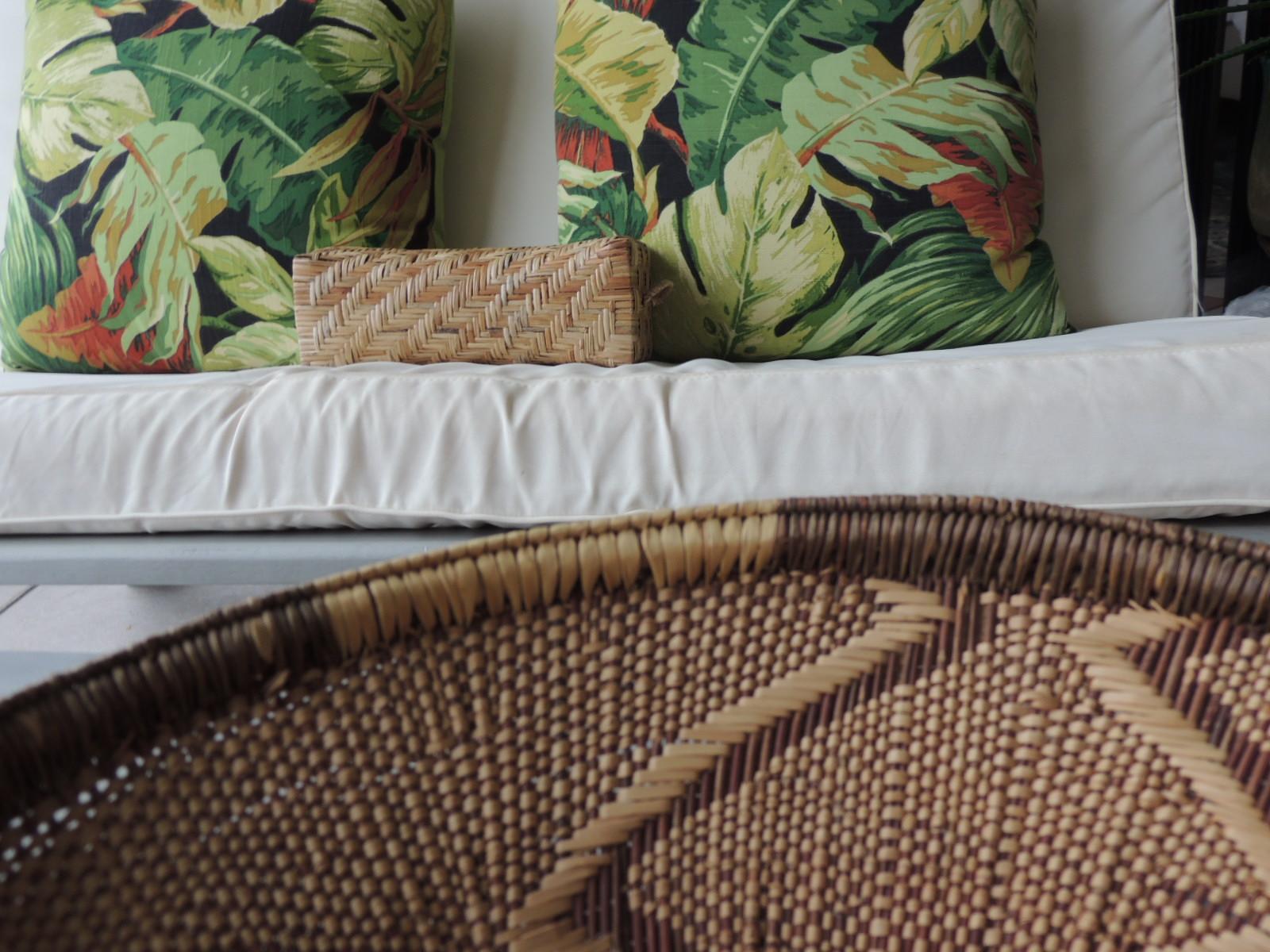 Late 20th Century Vintage Tribal Tan and Brown Woven Round African Basket