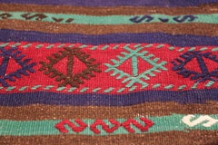 Vintage Tribal Turkish Kilim. Size: 5 ft 3 in x 9 ft 2 in