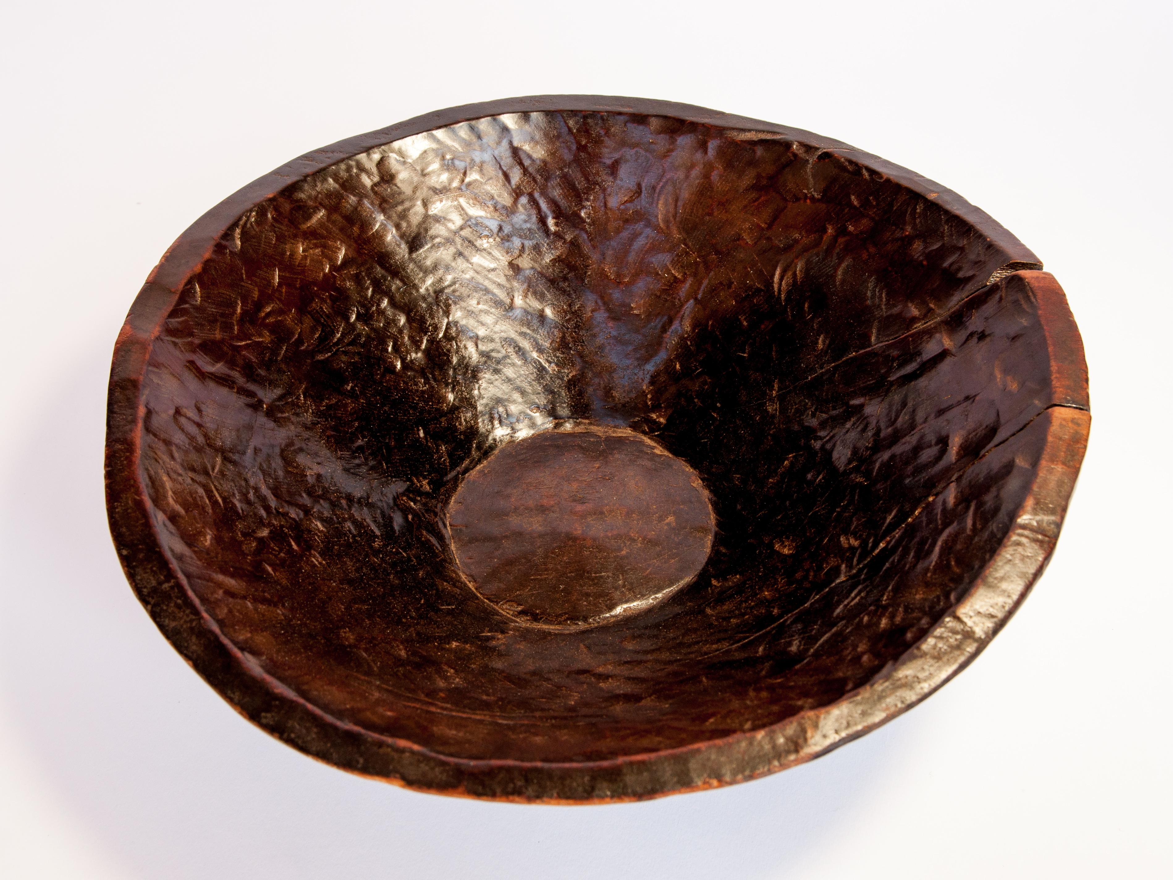 Ethiopian Vintage Tribal Wooden Bowl from Ethiopia, Mid-20th Century