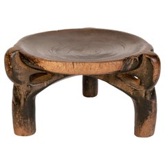 Vintage Tribal Wooden Stool from Tanzania, Mid-20th Century