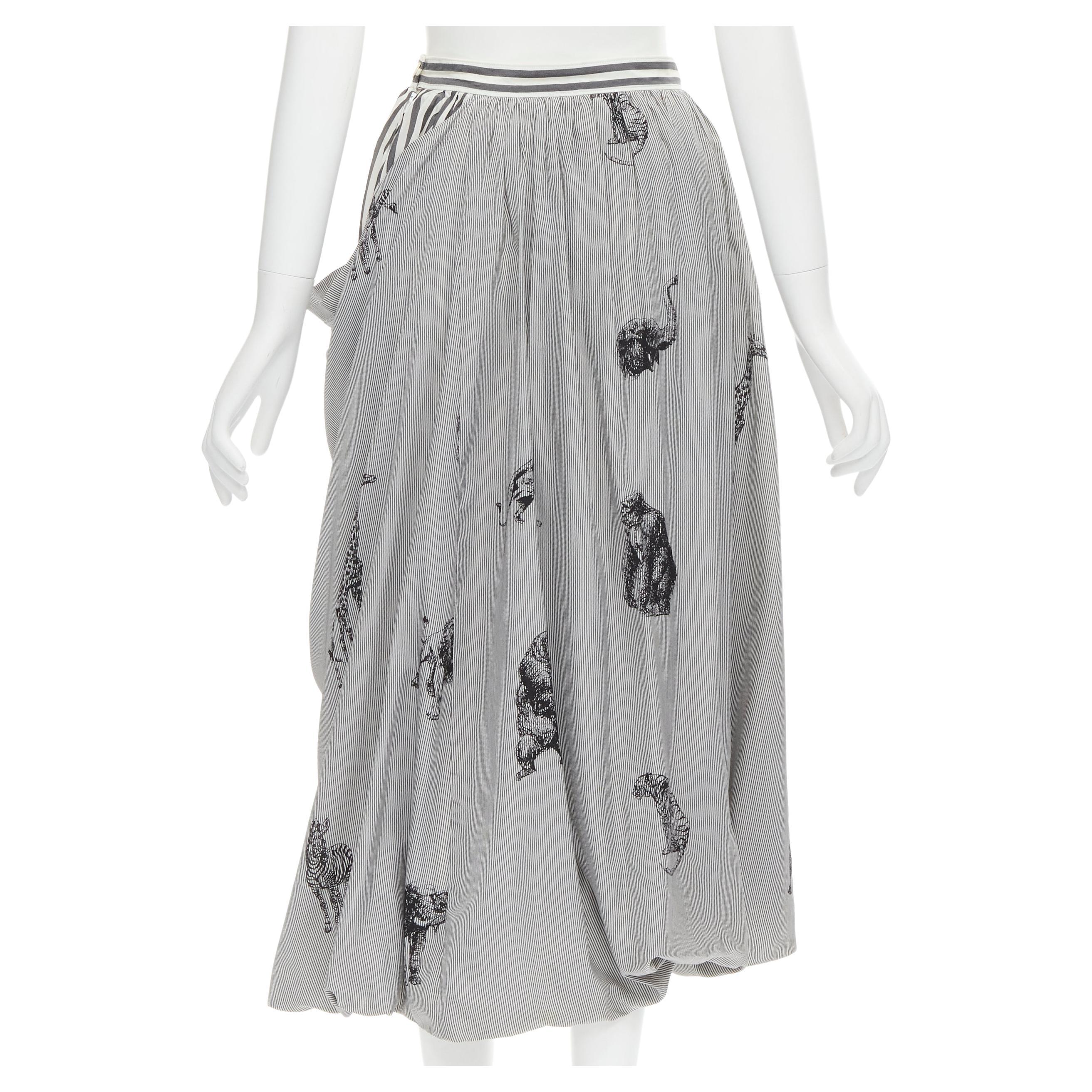 COMME des GARCONS 99AW AD1999 cotton Embroidered Long Wrap skirt GS-04004S Brown S
