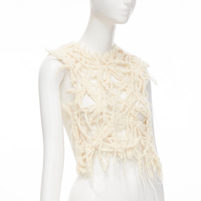 vintage TRICOT COMME DES GARCONS 1992 cream boiled wool dreads-lock ...