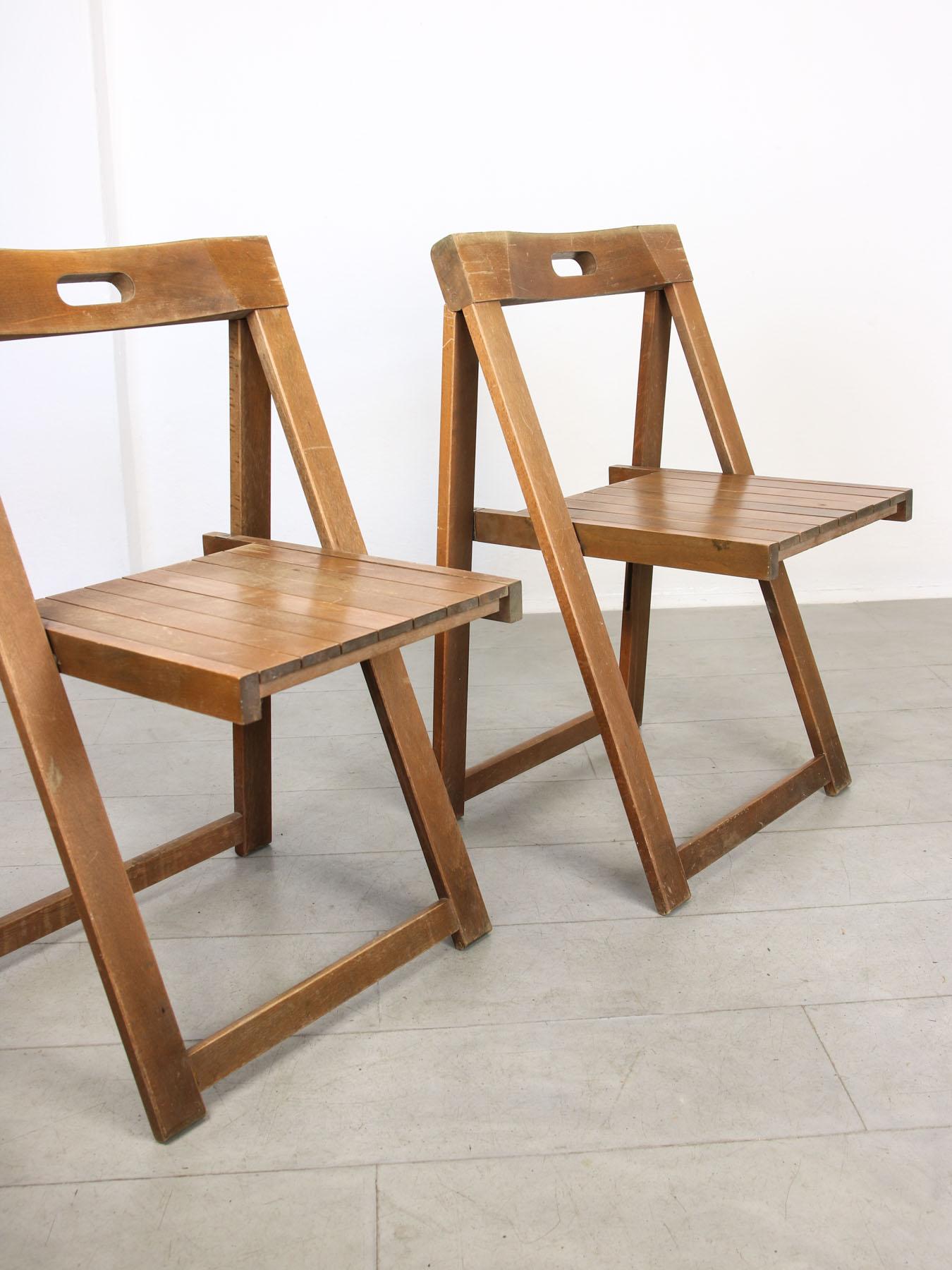 Vintage Trieste Folding Chairs by Aldo Jacober, Set of 2 For Sale 7