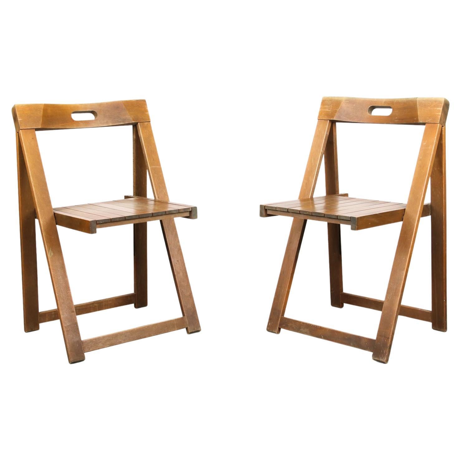 Vintage Trieste Folding Chairs by Aldo Jacober, Set of 2 For Sale