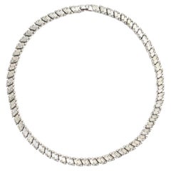 Used Trifari Baguette Tennis Necklace Choker circa 1960s